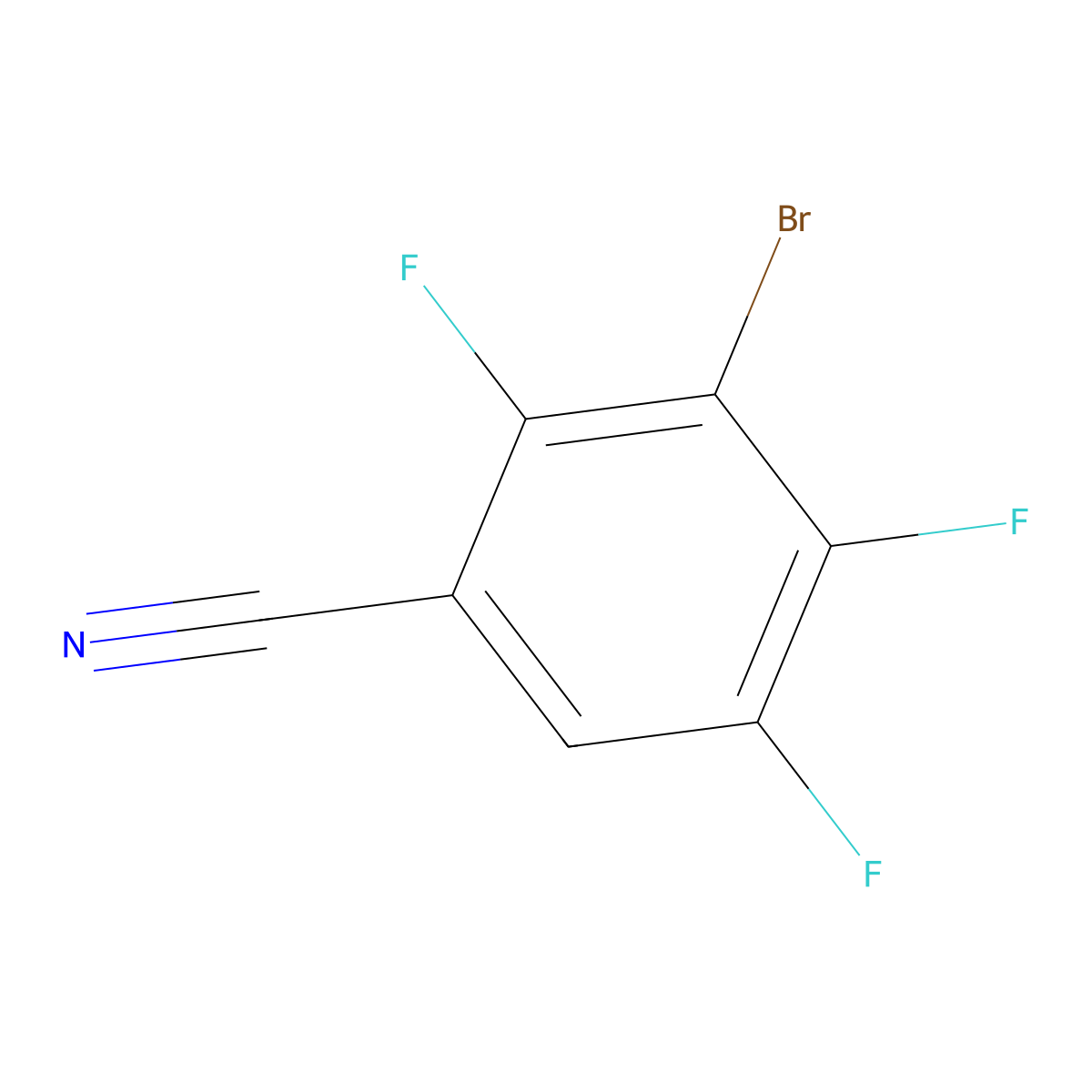 3-Bromo-2,4,5-trifluorobenzonitrile molecular structure, CAS 104222-41-5