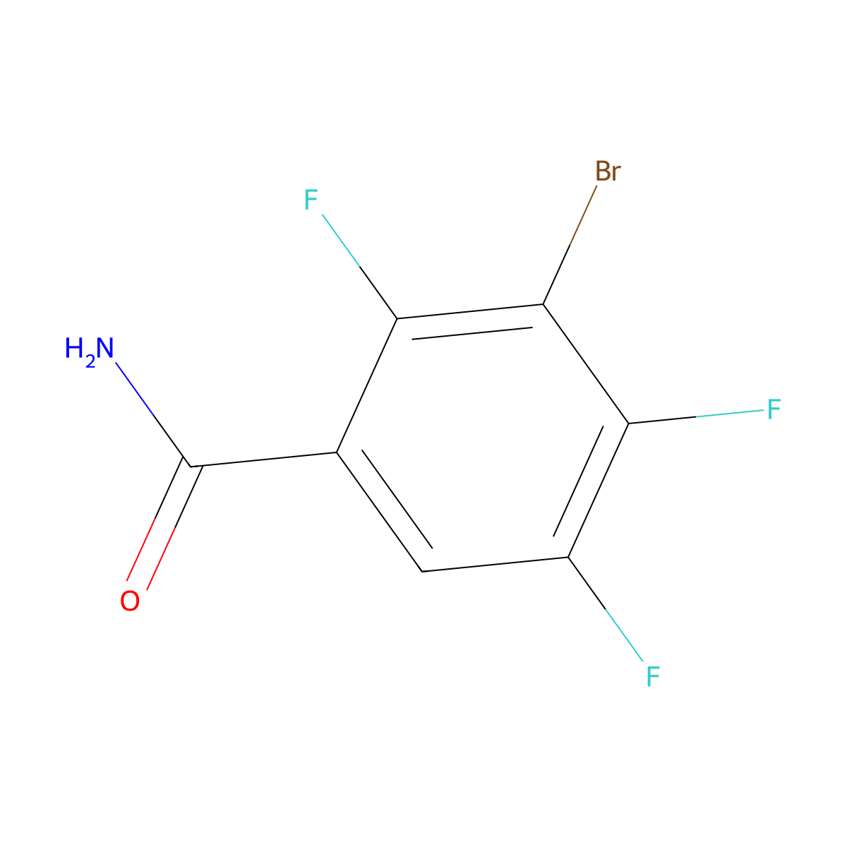 3-Bromo-2,4,5-trifluorobenzamide molecular structure, CAS 104222-43-7