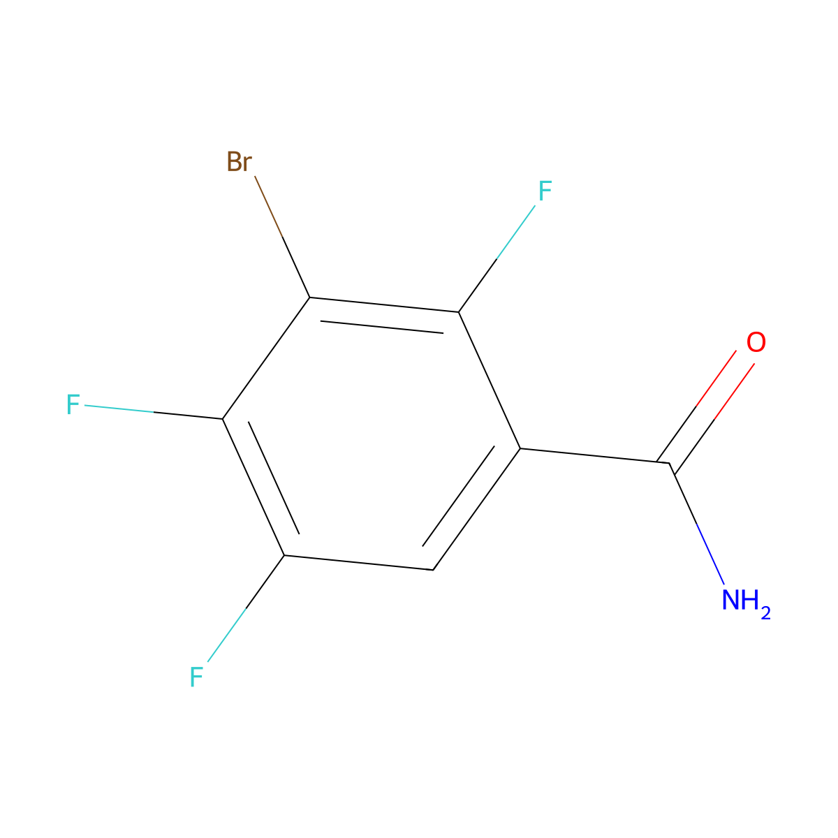3-Bromo-2,4,5-trifluorobenzamide molecular structure, CAS 104222-43-7