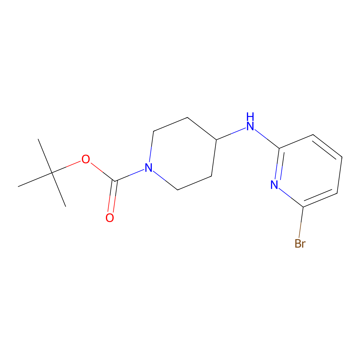 tert-Butyl 4-((6-bromopyridin-2-yl)amino)piperidine-1-carboxylate molecular structure, CAS 1042224-77-0
