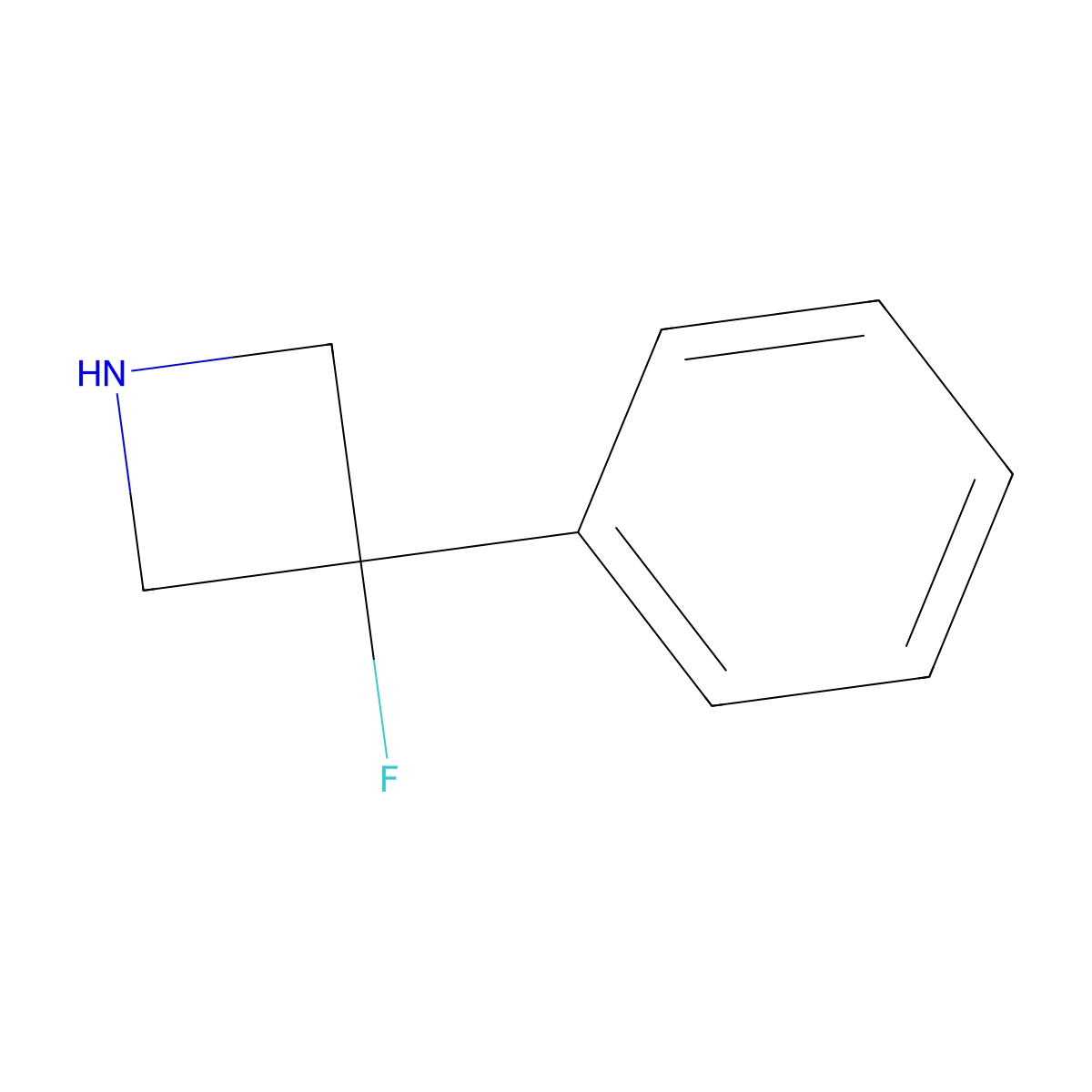 3-Fluoro-3-phenylazetidine molecular structure, CAS 104223-56-5