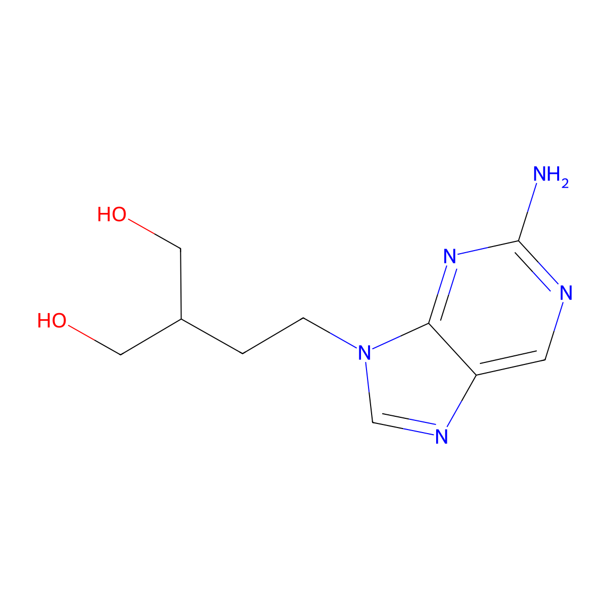 6-Deoxypenciclovir molecular structure, CAS 104227-86-3