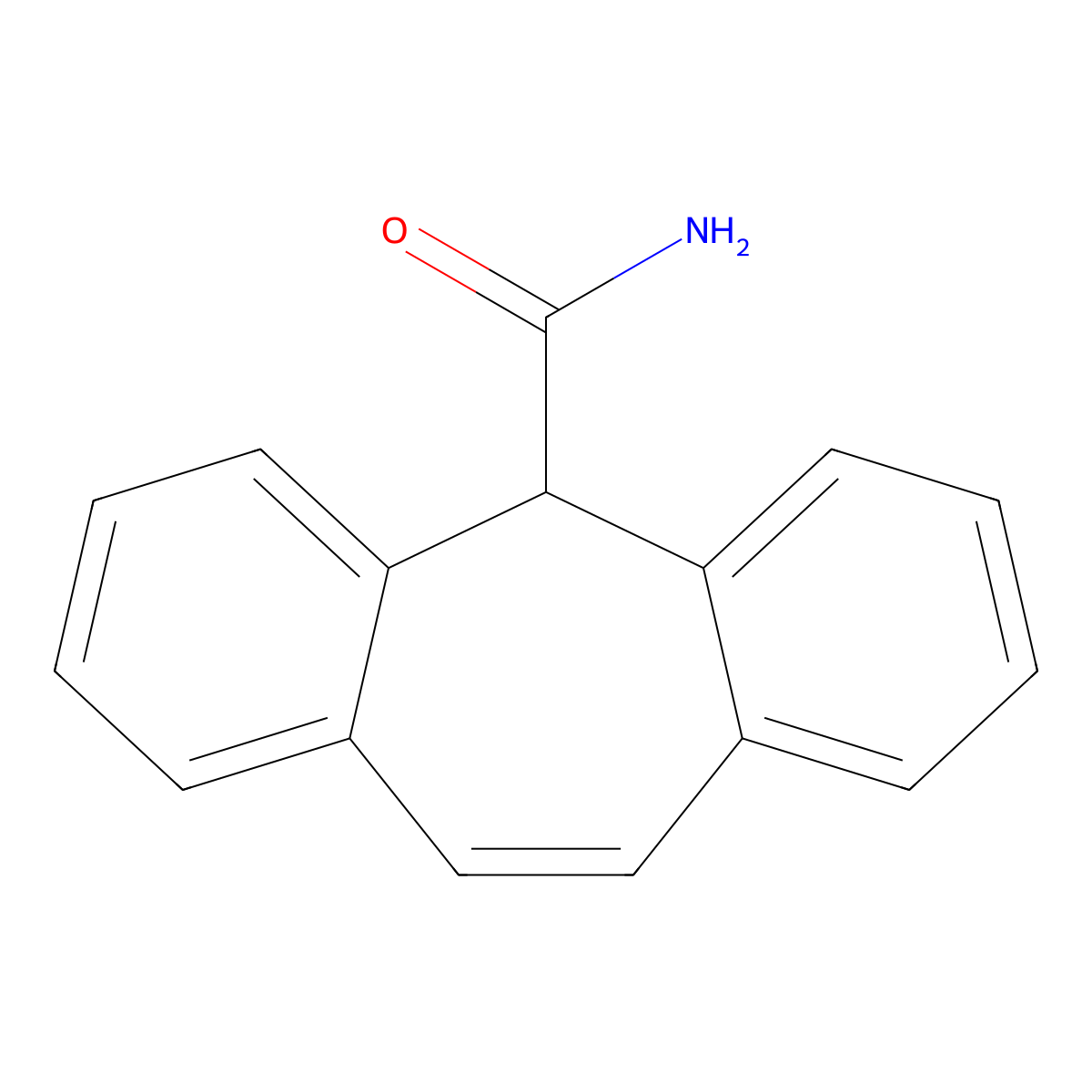 5H-Dibenzo(a,d)cycloheptene-5-carboxamide molecular structure, CAS 10423-37-7
