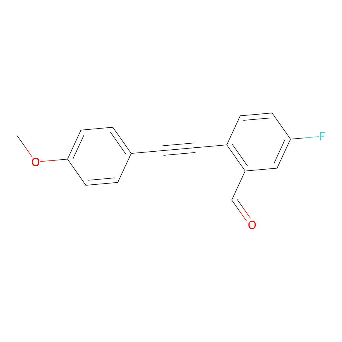 5-Fluoro-2-((4-methoxyphenyl)ethynyl)benzaldehyde molecular structure, CAS 1042369-35-6
