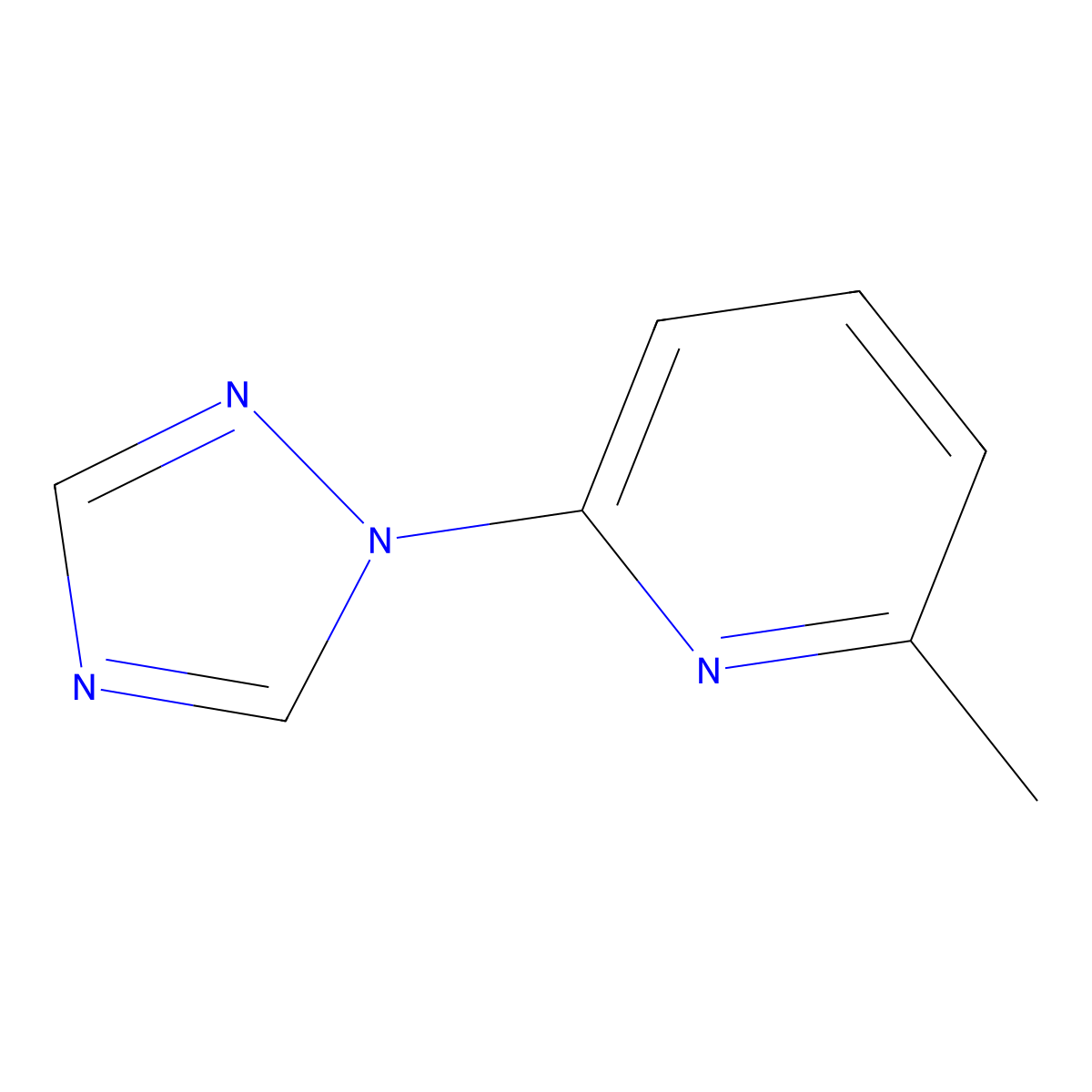 2-methyl-6-(1H-1,2,4-triazol-1-yl)pyridine molecular structure, CAS 1042392-42-6