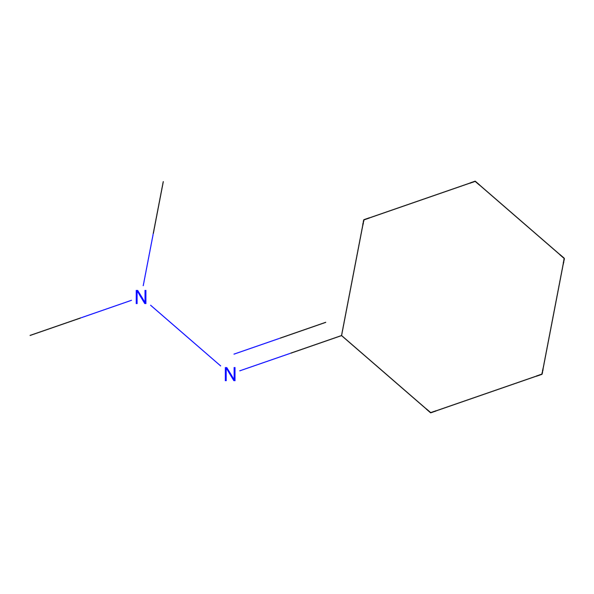 Cyclohexanone dimethylhydrazone molecular structure, CAS 10424-93-8