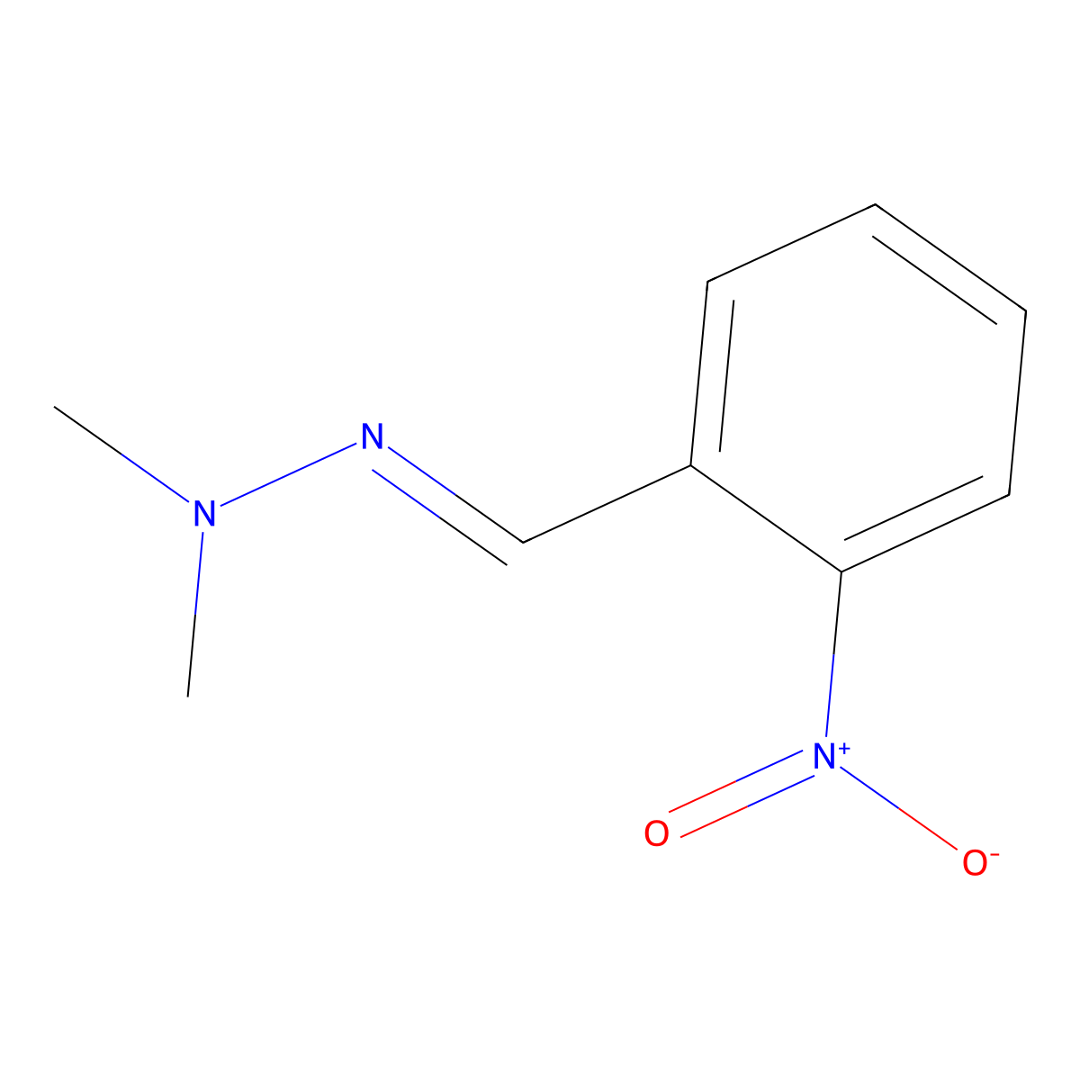 Nitrobenzaldehyde dimethylhydrazone molecular structure, CAS 10424-94-9