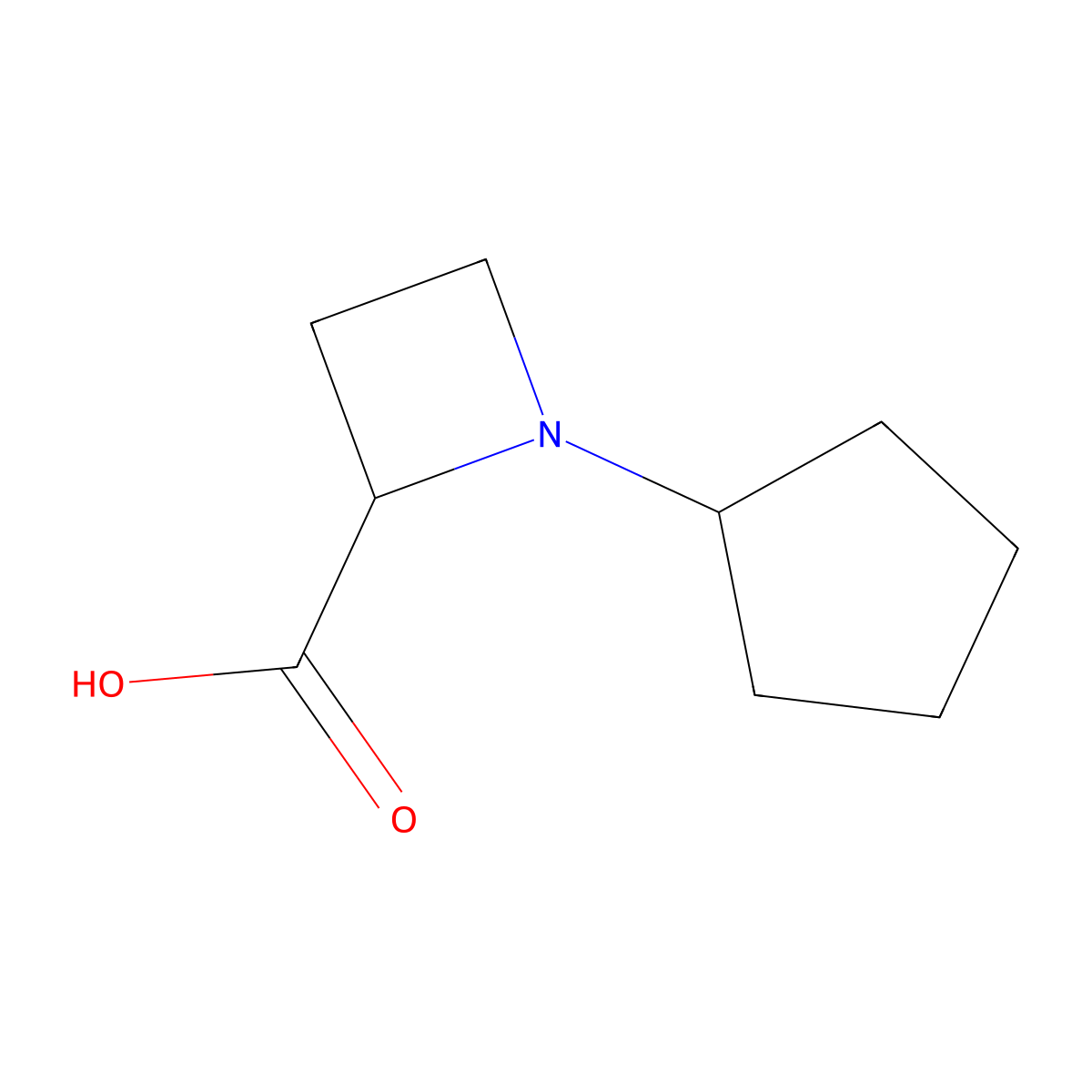 1-Cyclopentylazetidine-2-carboxylic acid molecular structure, CAS 1042413-79-5