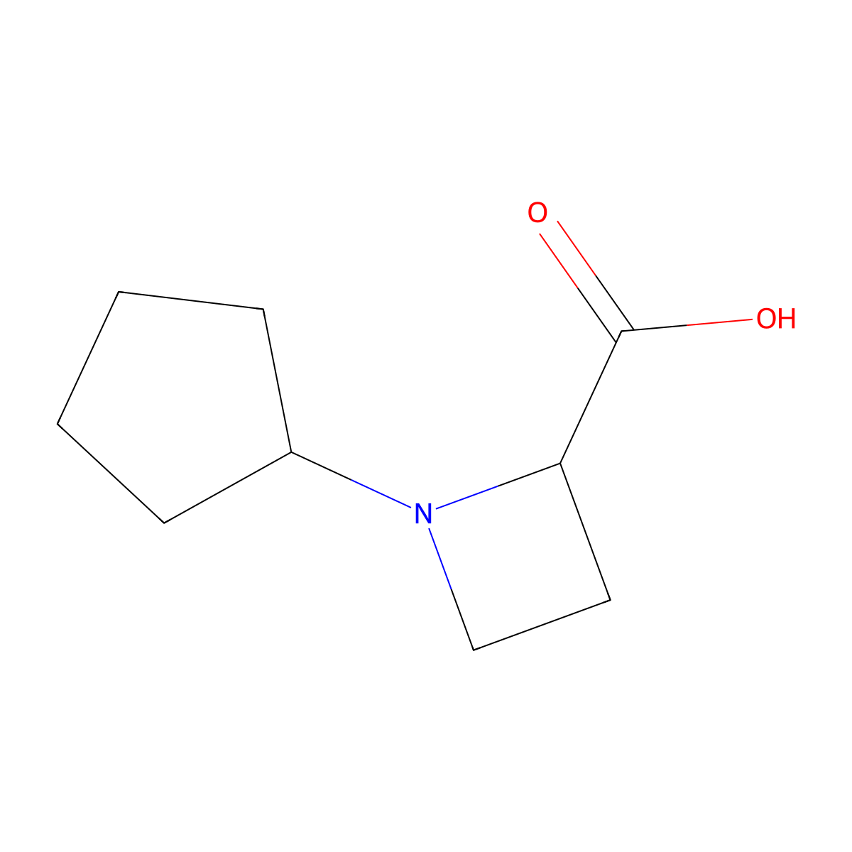 1-Cyclopentylazetidine-2-carboxylic acid molecular structure, CAS 1042413-79-5