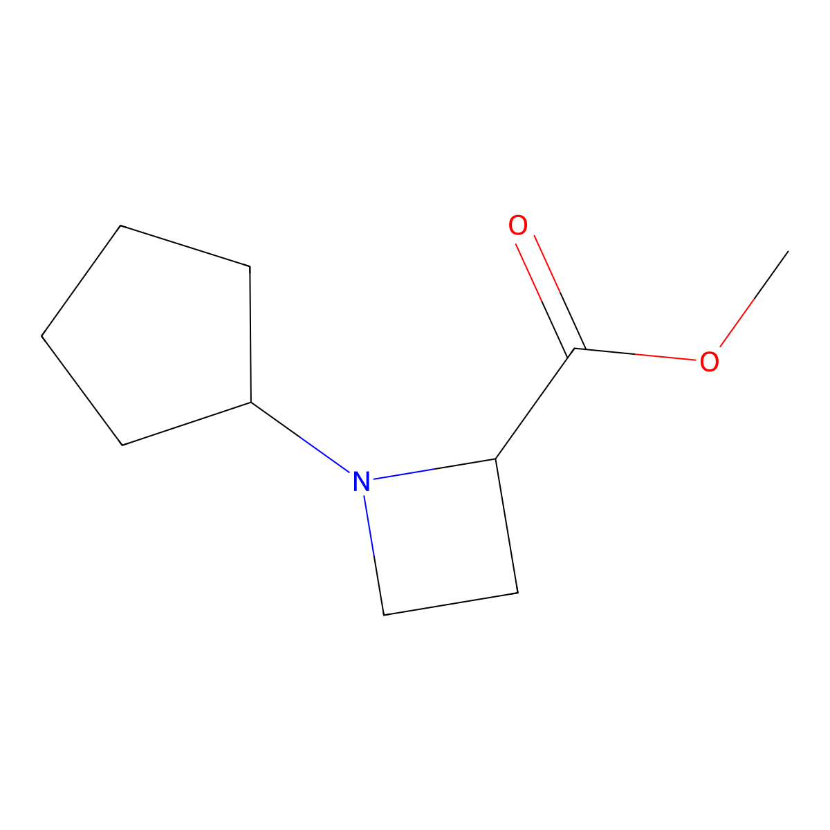 Methyl 1-cyclopentylazetidine-2-carboxylate molecular structure, CAS 1042413-90-0