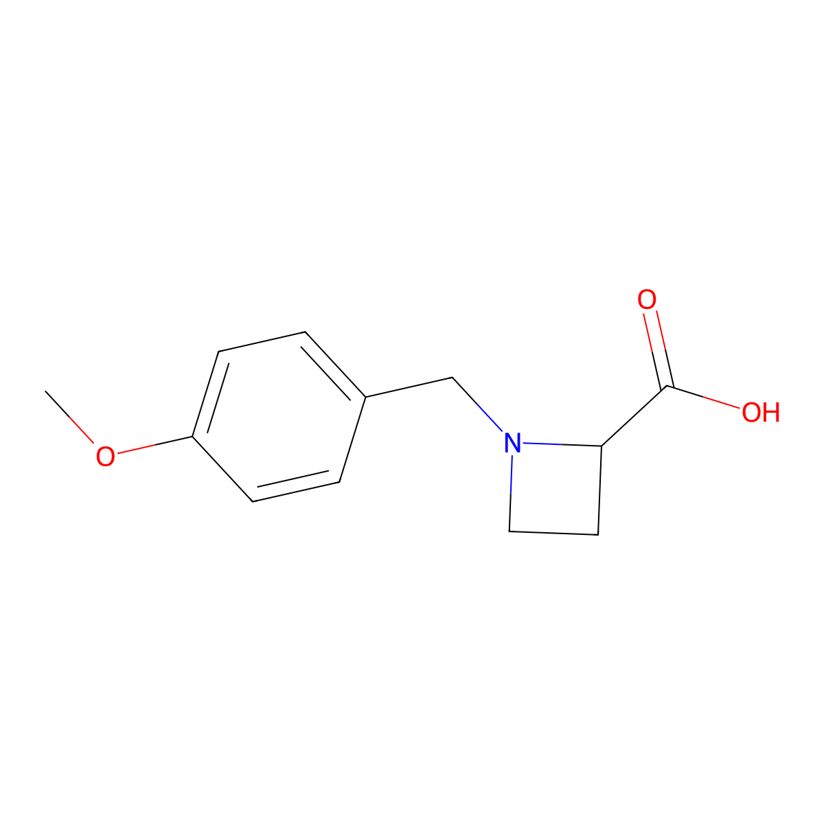 1-[(4-methoxyphenyl)methyl]azetidine-2-carboxylic Acid molecular structure, CAS 1042413-93-3