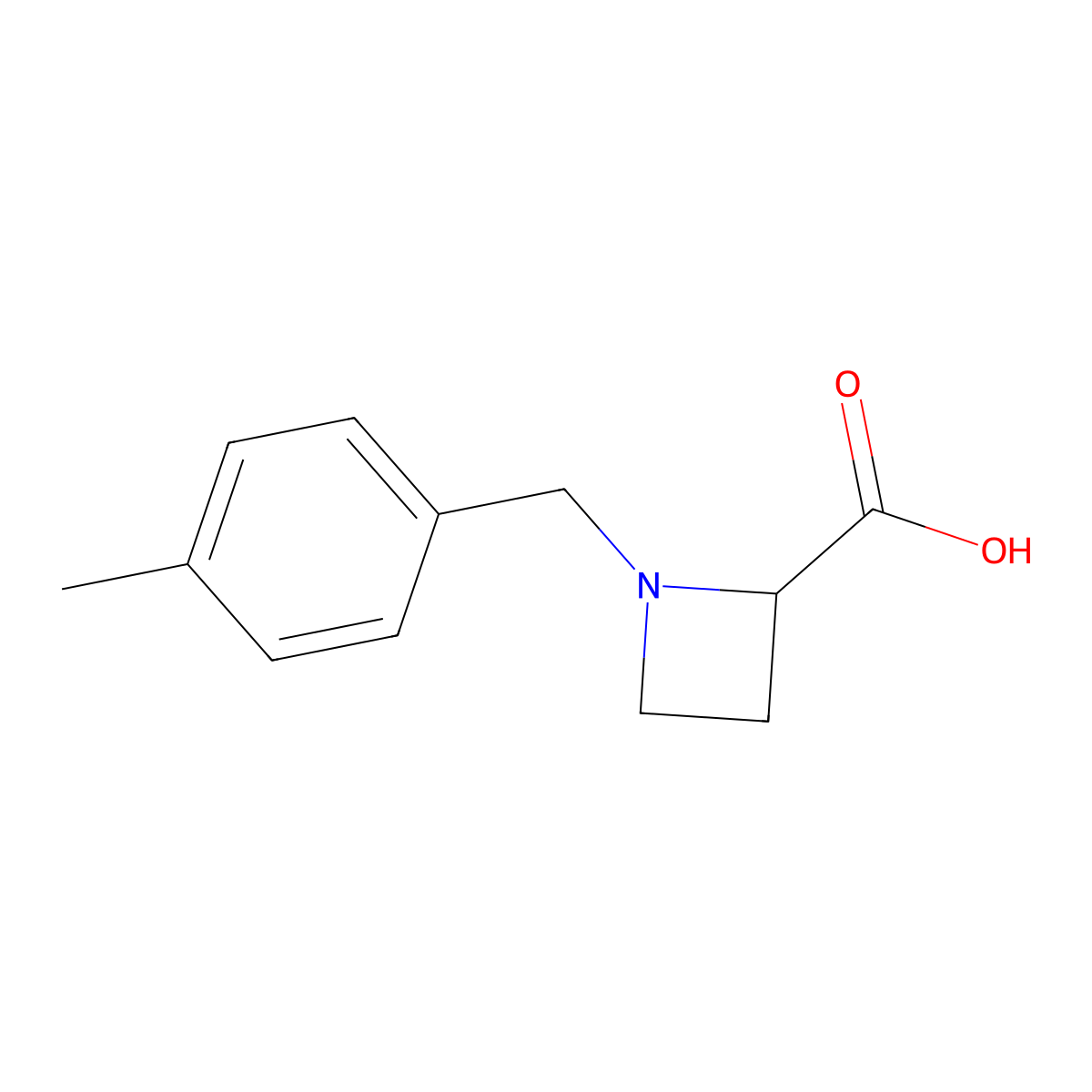 1-[(4-methylphenyl)methyl]azetidine-2-carboxylic Acid molecular structure, CAS 1042413-98-8