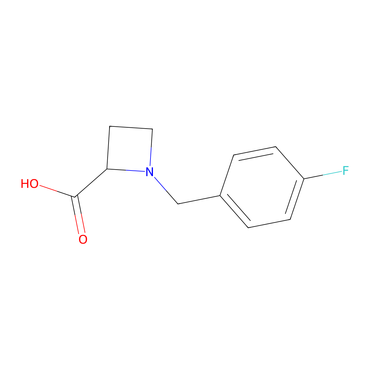 1-(4-Fluorobenzyl)azetidine-2-carboxylic acid molecular structure, CAS 1042414-89-0