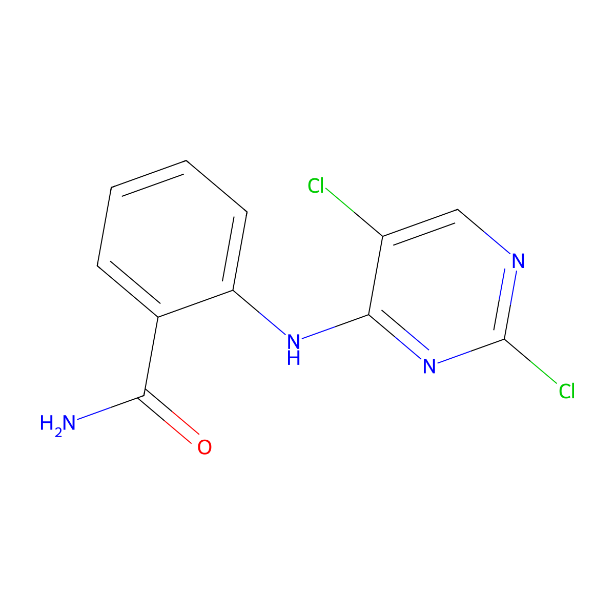2-((2,5-Dichloropyrimidin-4-yl)amino)benzamide molecular structure, CAS 1042434-76-3
