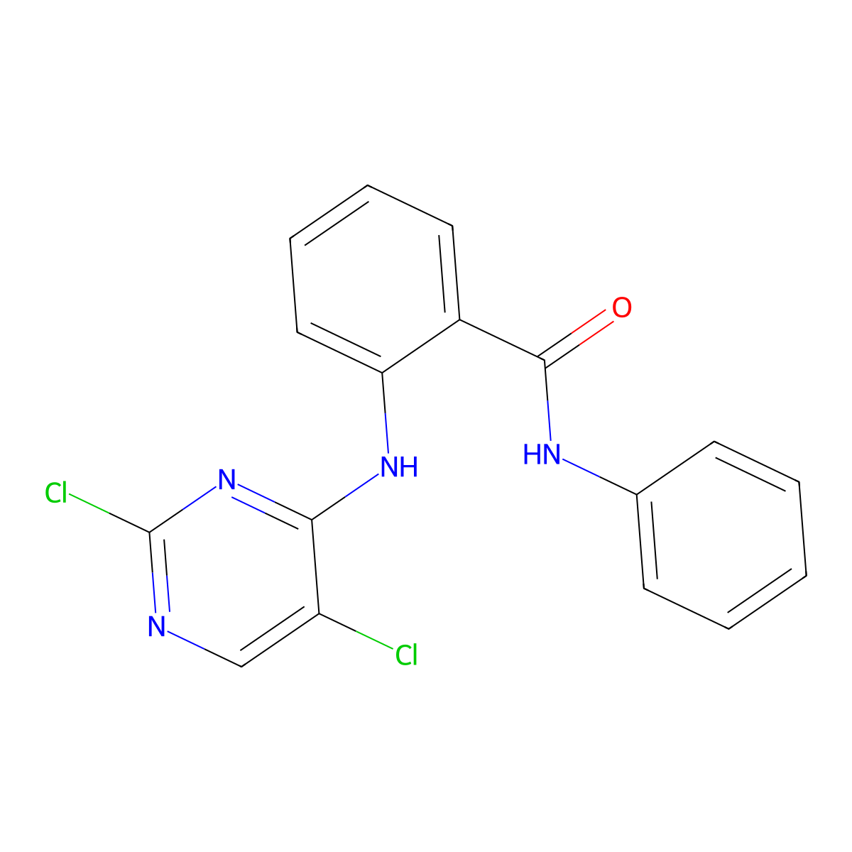 2-[(2,5-Dichloro-4-pyrimidinyl)amino]-N-phenylbenzamide molecular structure, CAS 1042434-78-5