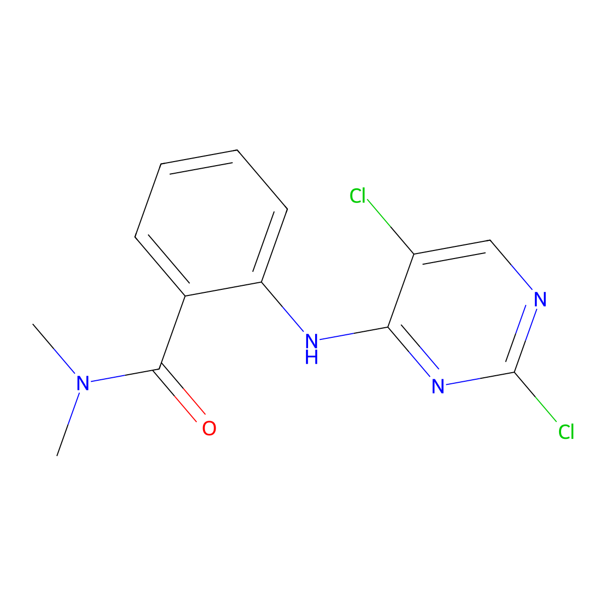 2-[(2,5-dichloropyrimidin-4-yl)amino]-N,N-dimethylbenzamide molecular structure, CAS 1042434-80-9