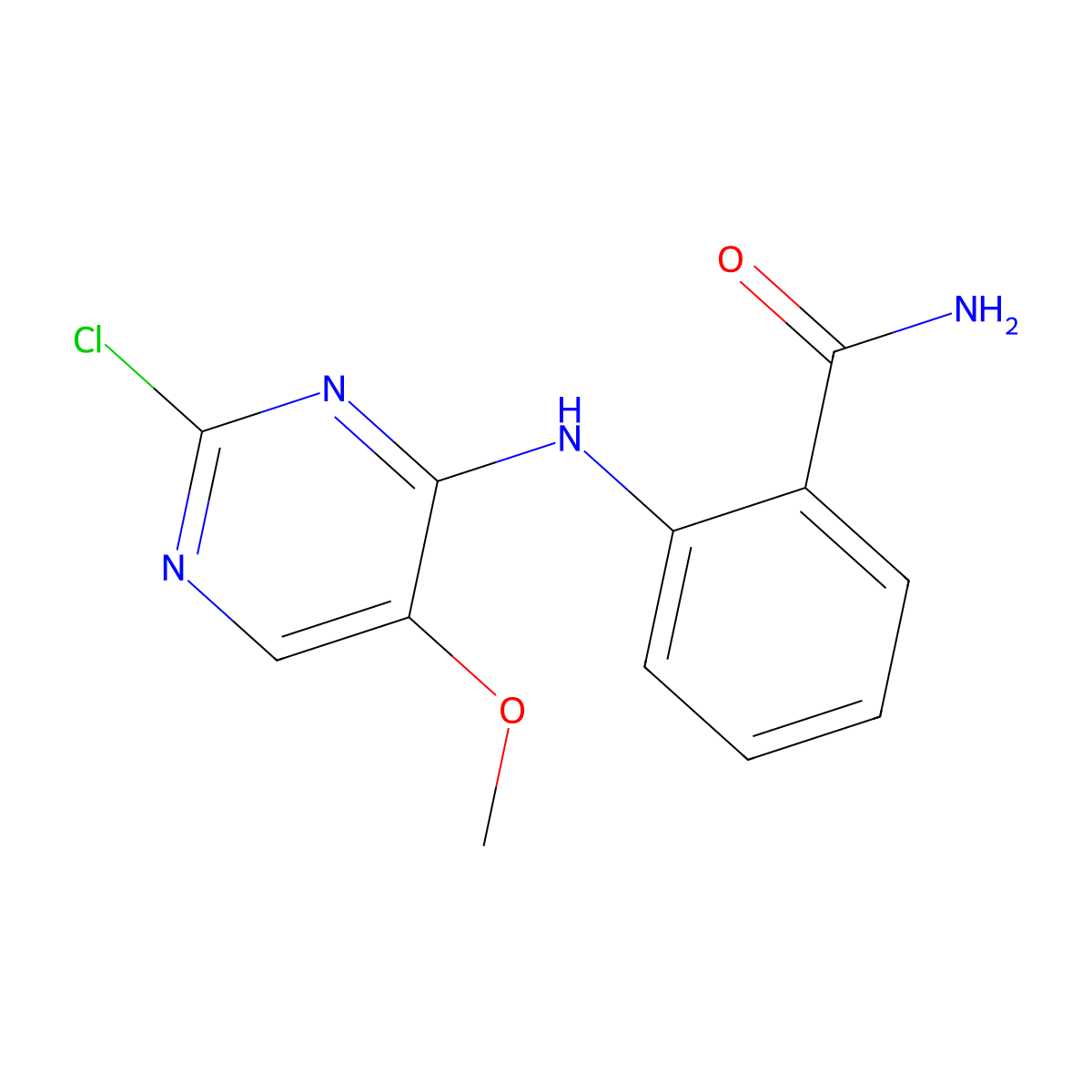 2-[(2-Chloro-5-methoxypyrimidin-4-yl)amino]benzamide molecular structure, CAS 1042434-81-0