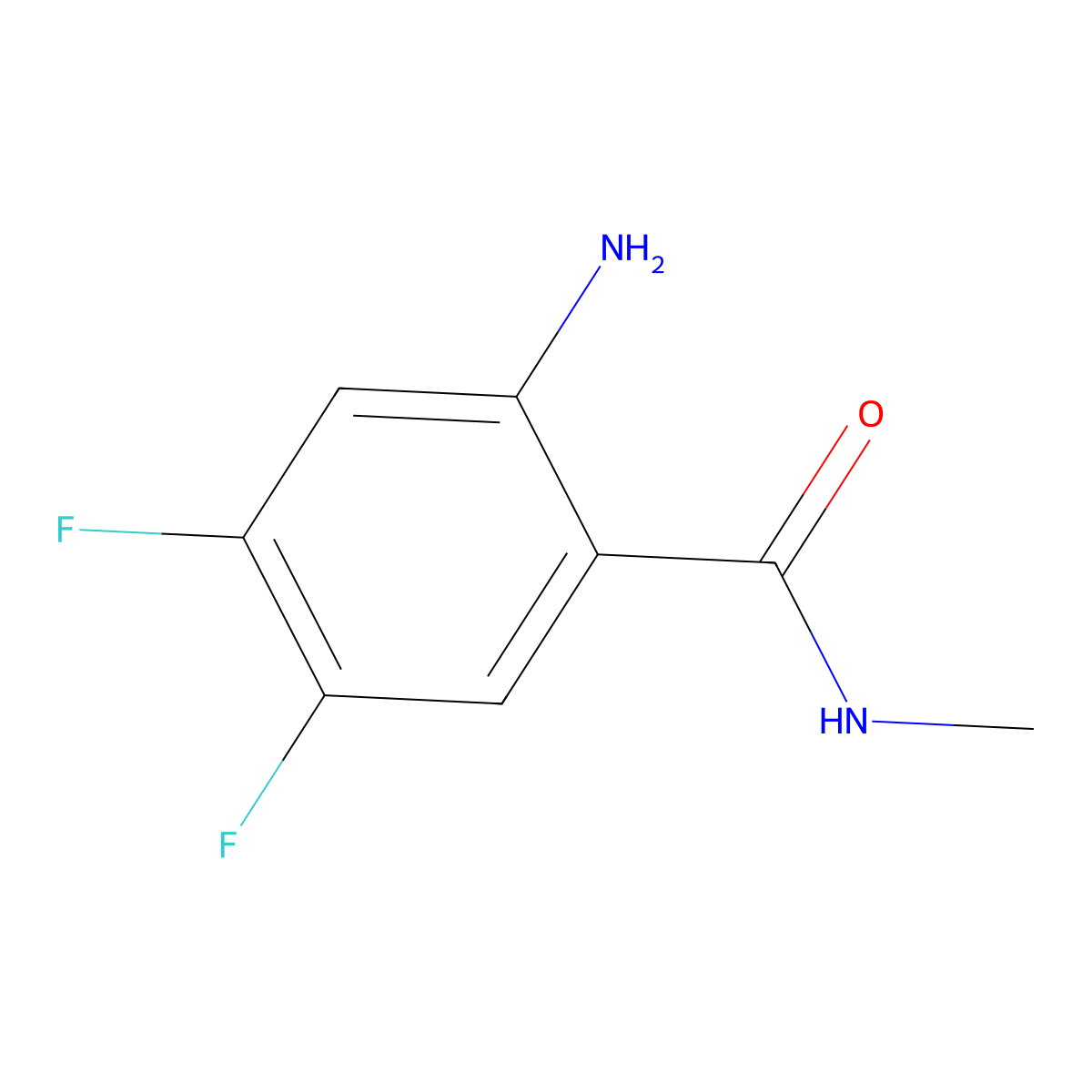 2-amino-4,5-difluoro-N-methylbenzamide molecular structure, CAS 1042434-87-6