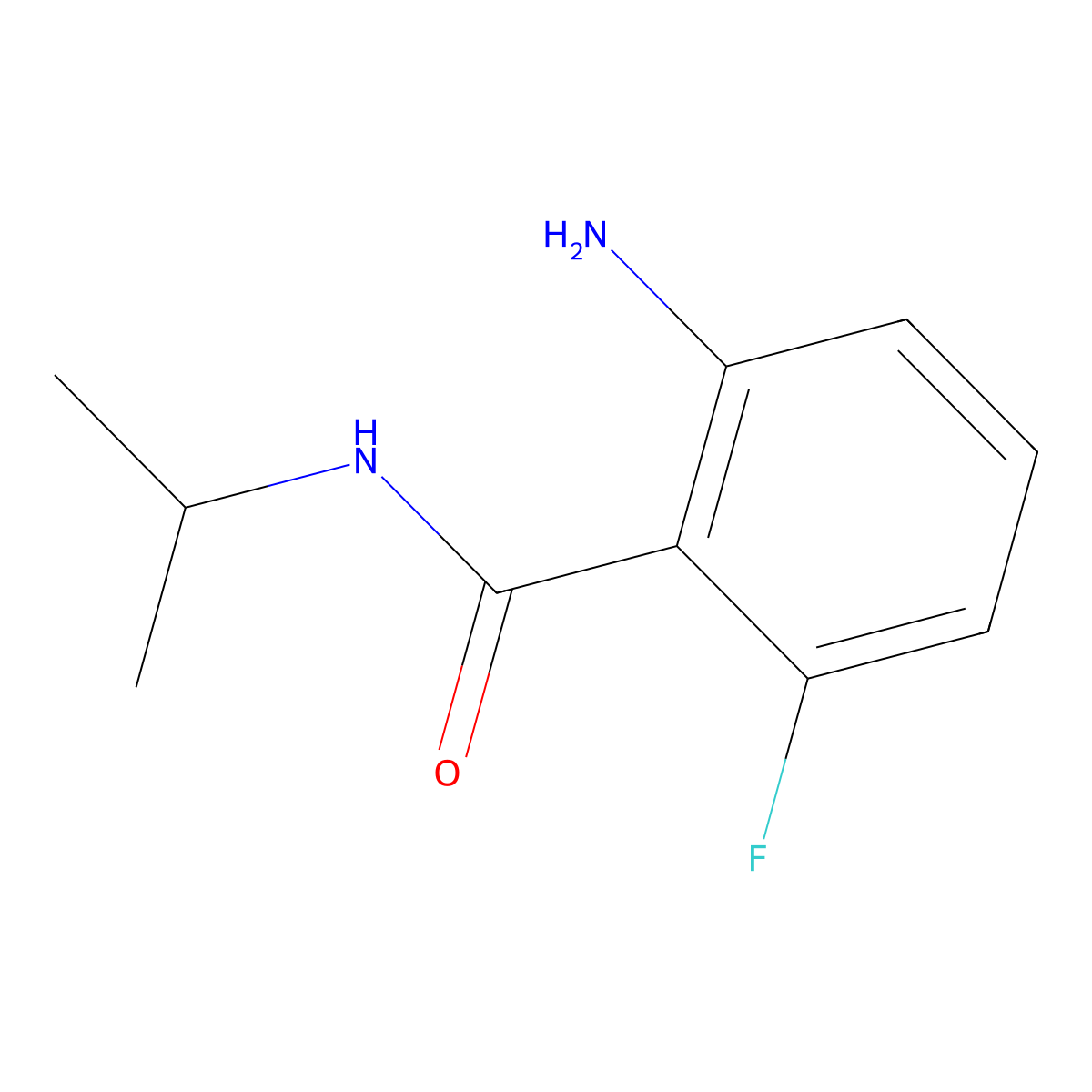 2-Amino-6-fluoro-N-(1-methylethyl)benzamide molecular structure, CAS 1042434-88-7