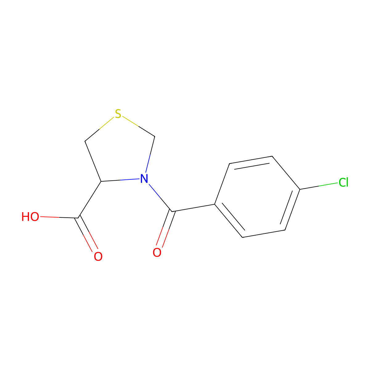 3-(4-chlorobenzoyl)-1,3-thiazolidine-4-carboxylic Acid molecular structure, CAS 1042437-09-1