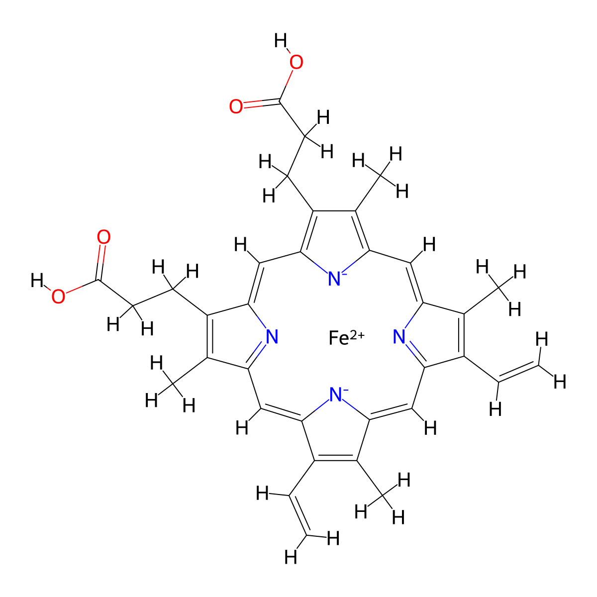 Protoporphyrin IX containing fe molecular structure, CAS 104244-10-2