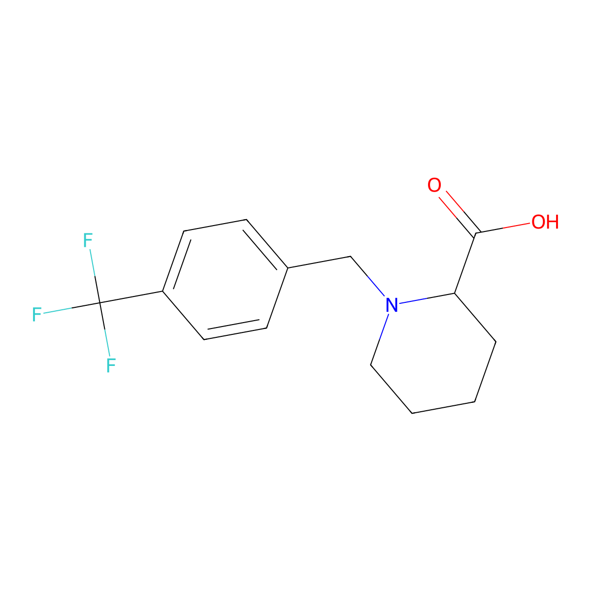 1-(4-Trifluoromethylbenzyl)-2-carboxypiperidine molecular structure, CAS 1042444-54-1