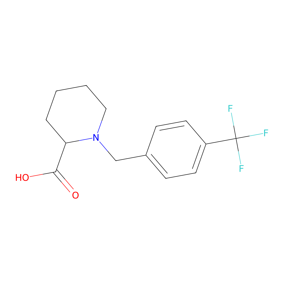 1-(4-Trifluoromethylbenzyl)-2-carboxypiperidine molecular structure, CAS 1042444-54-1