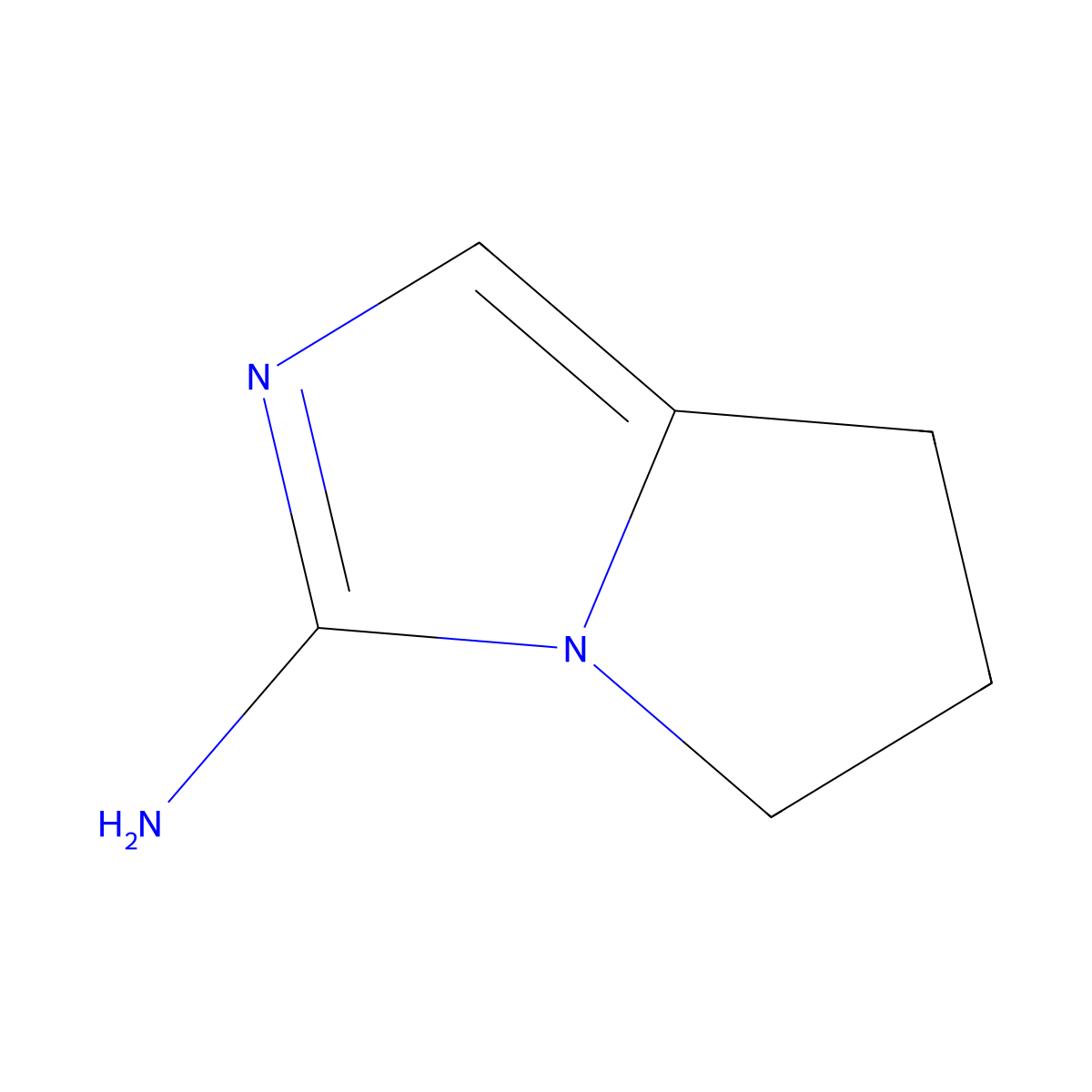 5H,6H,7H-pyrrolo(1,2-c)imidazol-3-amine molecular structure, CAS 1042449-01-3