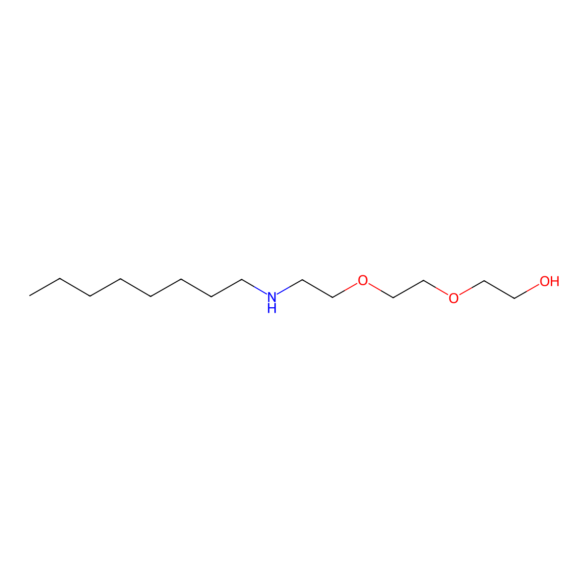 Triethylene glycol, amino, N-octyl molecular structure, CAS 104246-24-4