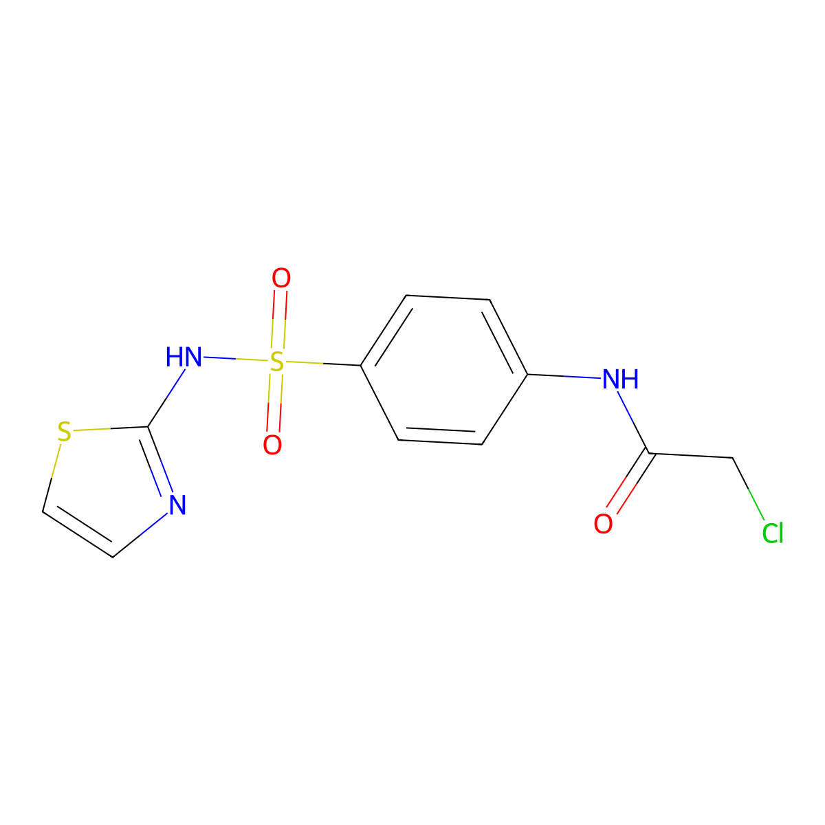 2-Chloro-N-{4-[(1,3-thiazol-2-yl)sulfamoyl]phenyl}acetamide molecular structure, CAS 104246-27-7