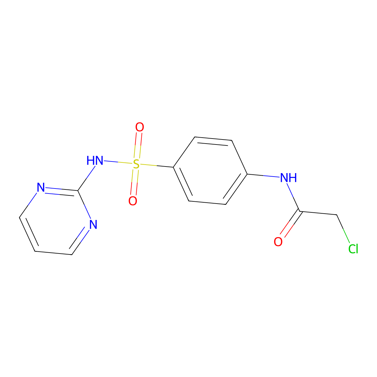 2-chloro-N-{4-[(pyrimidin-2-yl)sulfamoyl]phenyl}acetamide molecular structure, CAS 104246-28-8