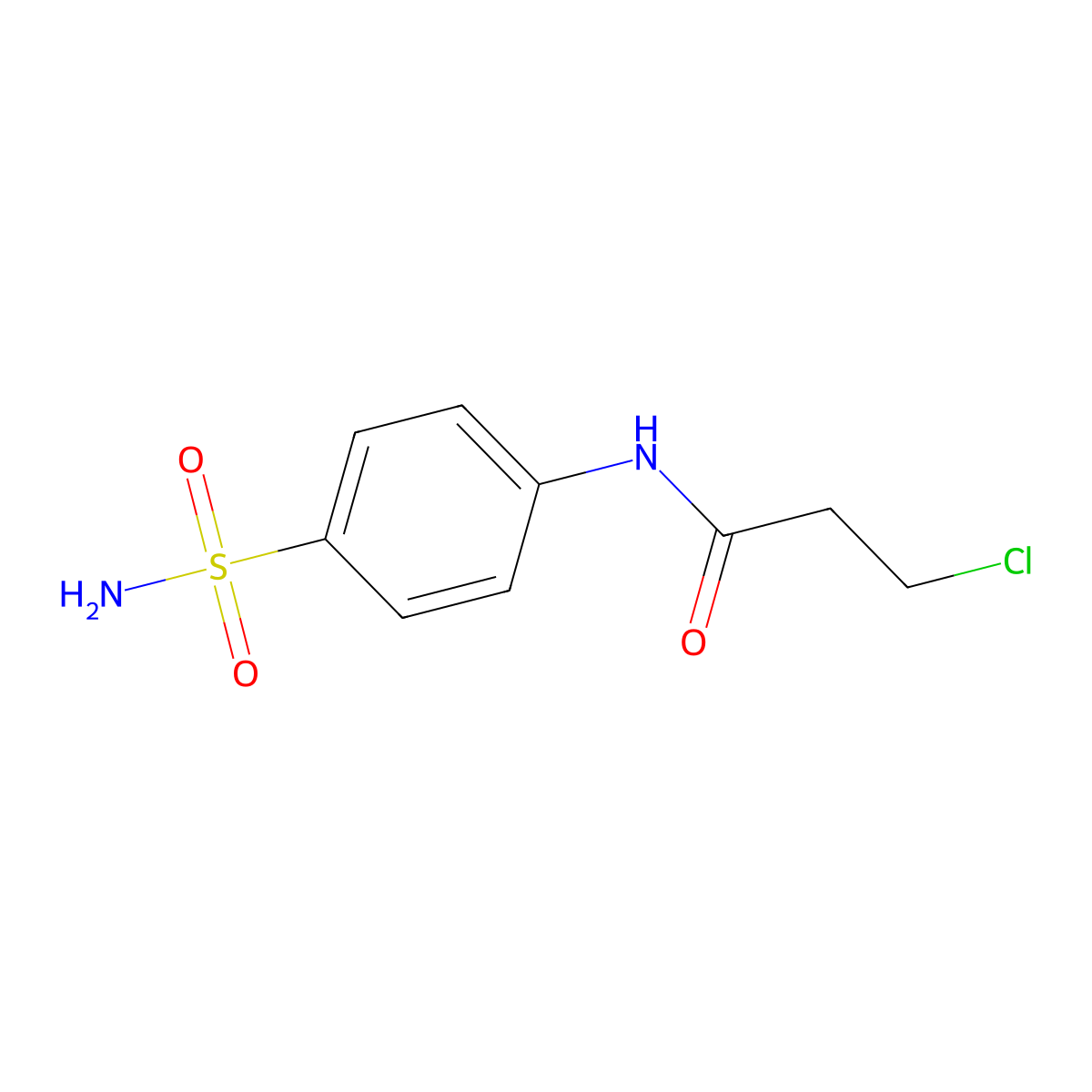 N-[4-(aminosulfonyl)phenyl]-3-chloropropanamide molecular structure, CAS 104246-29-9