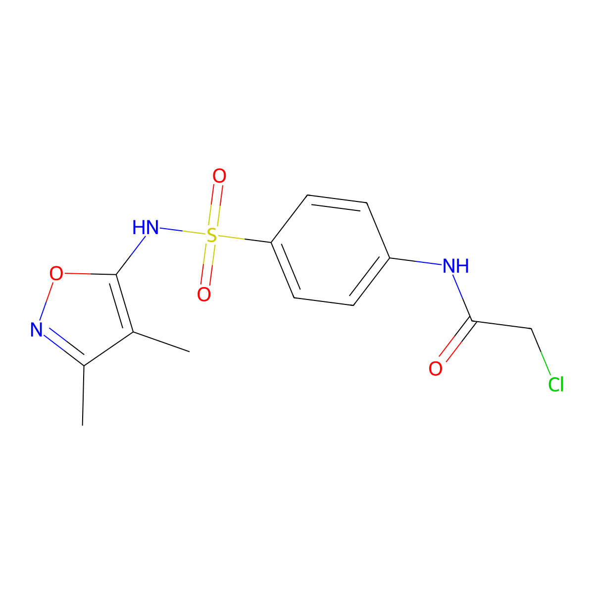 2-Chloro-N-(4-(N-(3,4-dimethylisoxazol-5-yl)sulfamoyl)phenyl)acetamide molecular structure, CAS 104246-33-5