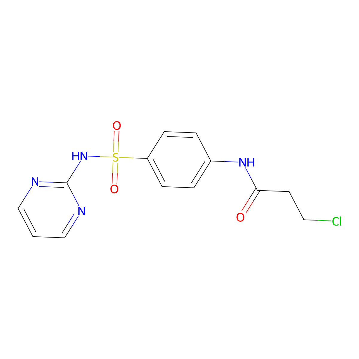 3-Chloro-n-(4-[(pyrimidin-2-ylamino)sulfonyl]phenyl)propanamide molecular structure, CAS 104246-34-6