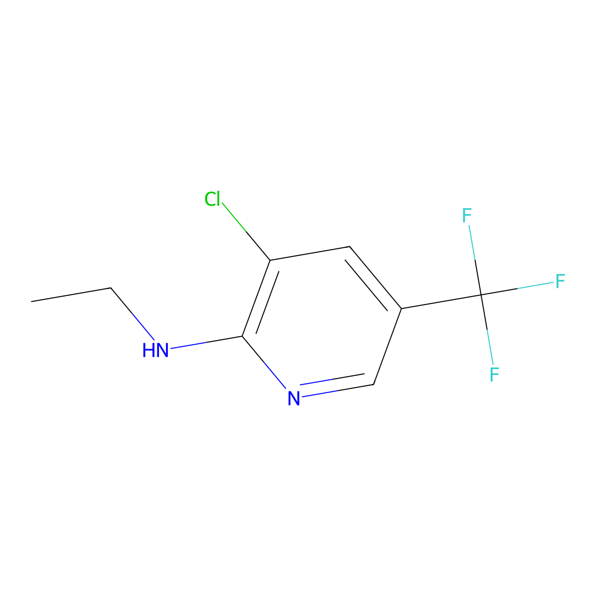 3-chloro-N-ethyl-5-(trifluoromethyl)pyridin-2-amine molecular structure, CAS 1042499-48-8