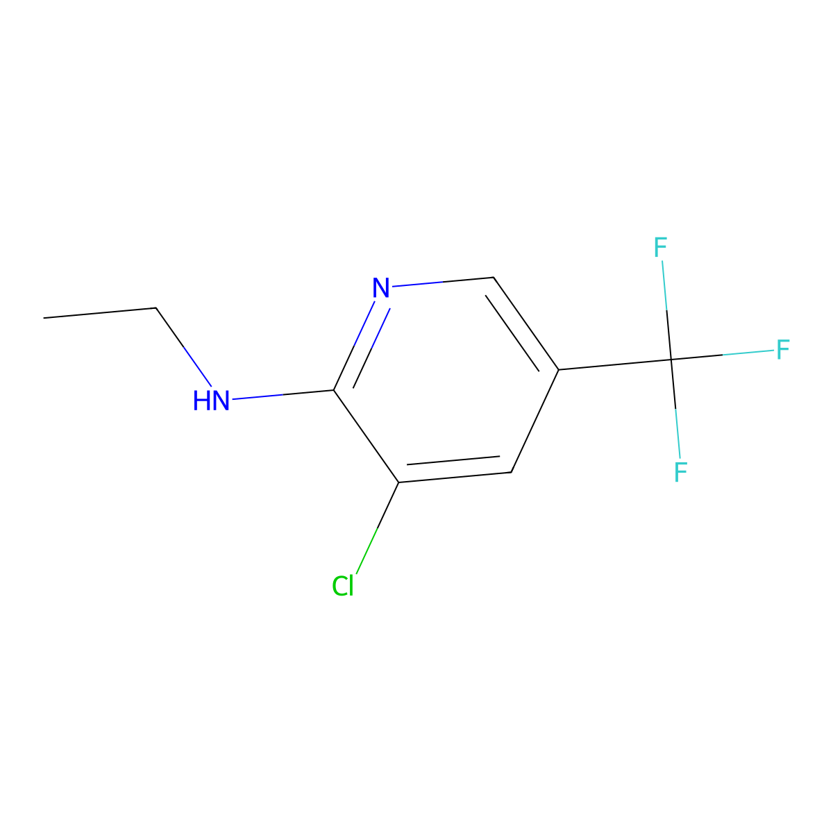 3-chloro-N-ethyl-5-(trifluoromethyl)pyridin-2-amine molecular structure, CAS 1042499-48-8