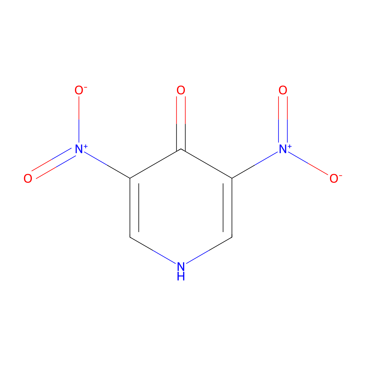 3,5-Dinitro-4-hydroxypyridine molecular structure, CAS 10425-71-5
