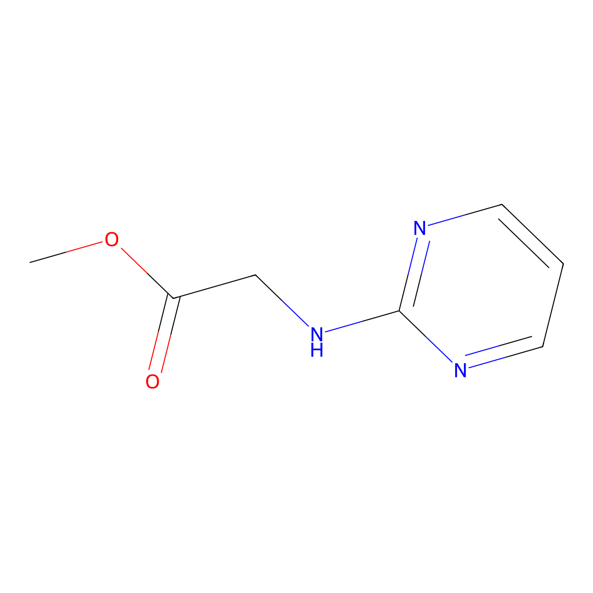 Methyl pyrimidin-2-ylglycinate molecular structure, CAS 1042503-63-8