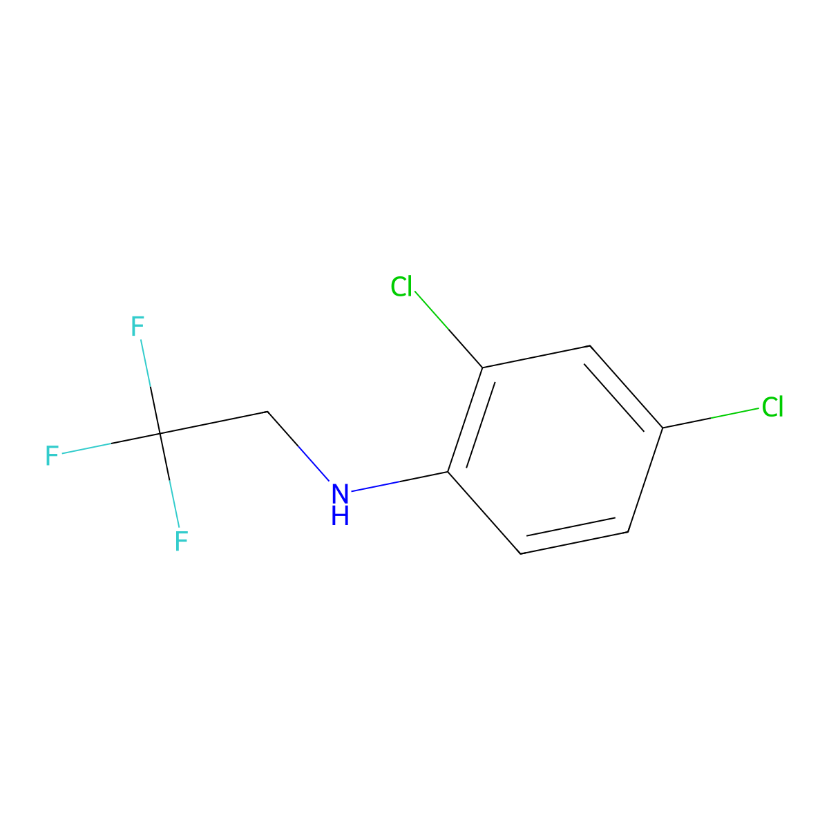 2,4-dichloro-N-(2,2,2-trifluoroethyl)aniline molecular structure, CAS 1042506-49-9