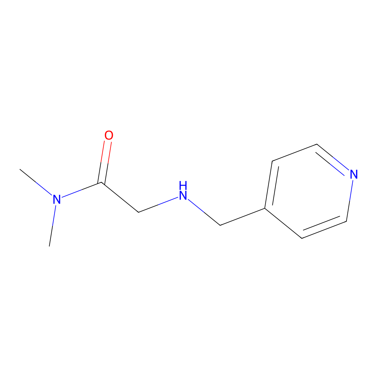 N,N-dimethyl-2-{[(pyridin-4-yl)methyl]amino}acetamide molecular structure, CAS 1042507-76-5