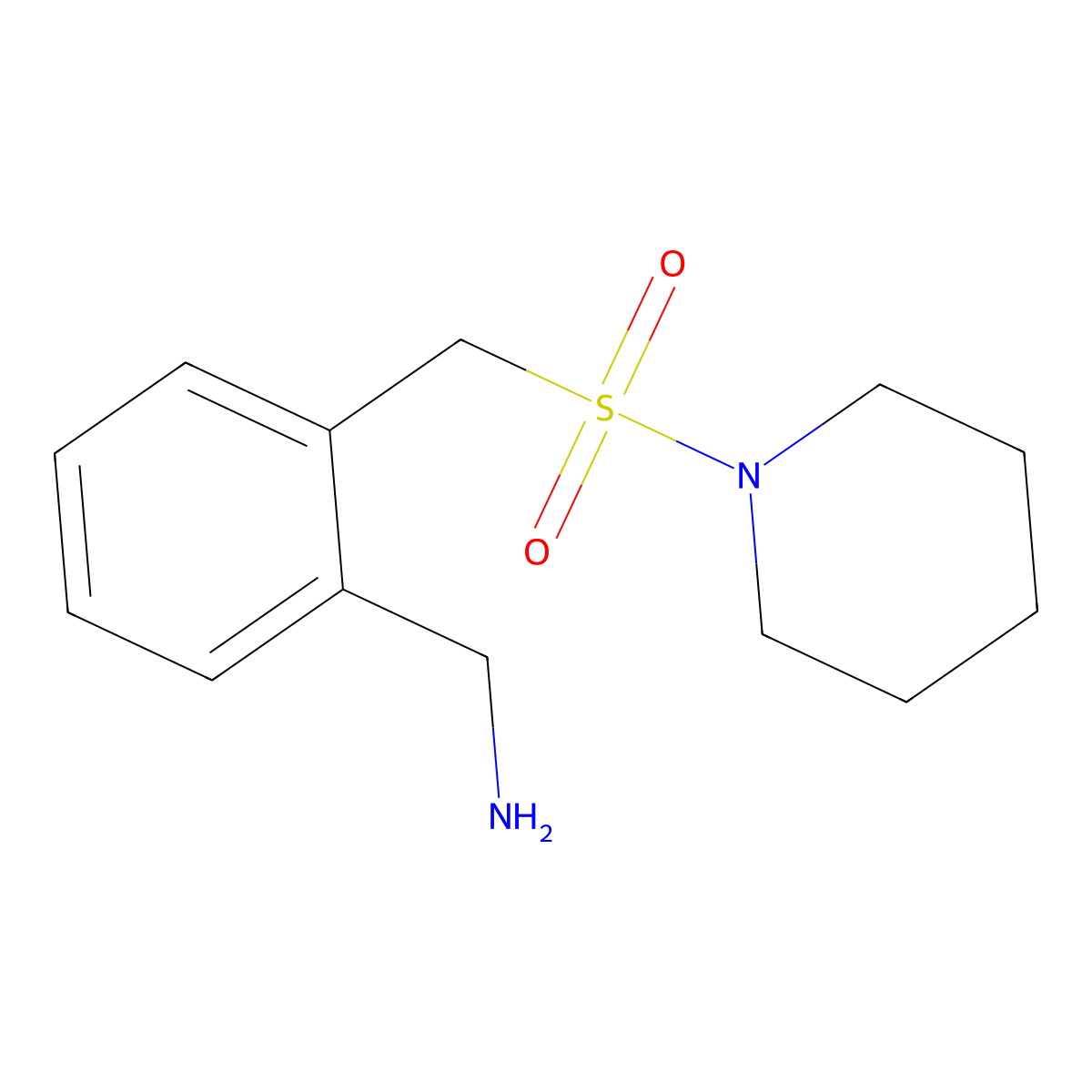 {2-[(Piperidine-1-sulfonyl)methyl]phenyl}methanamine molecular structure, CAS 1042513-21-2