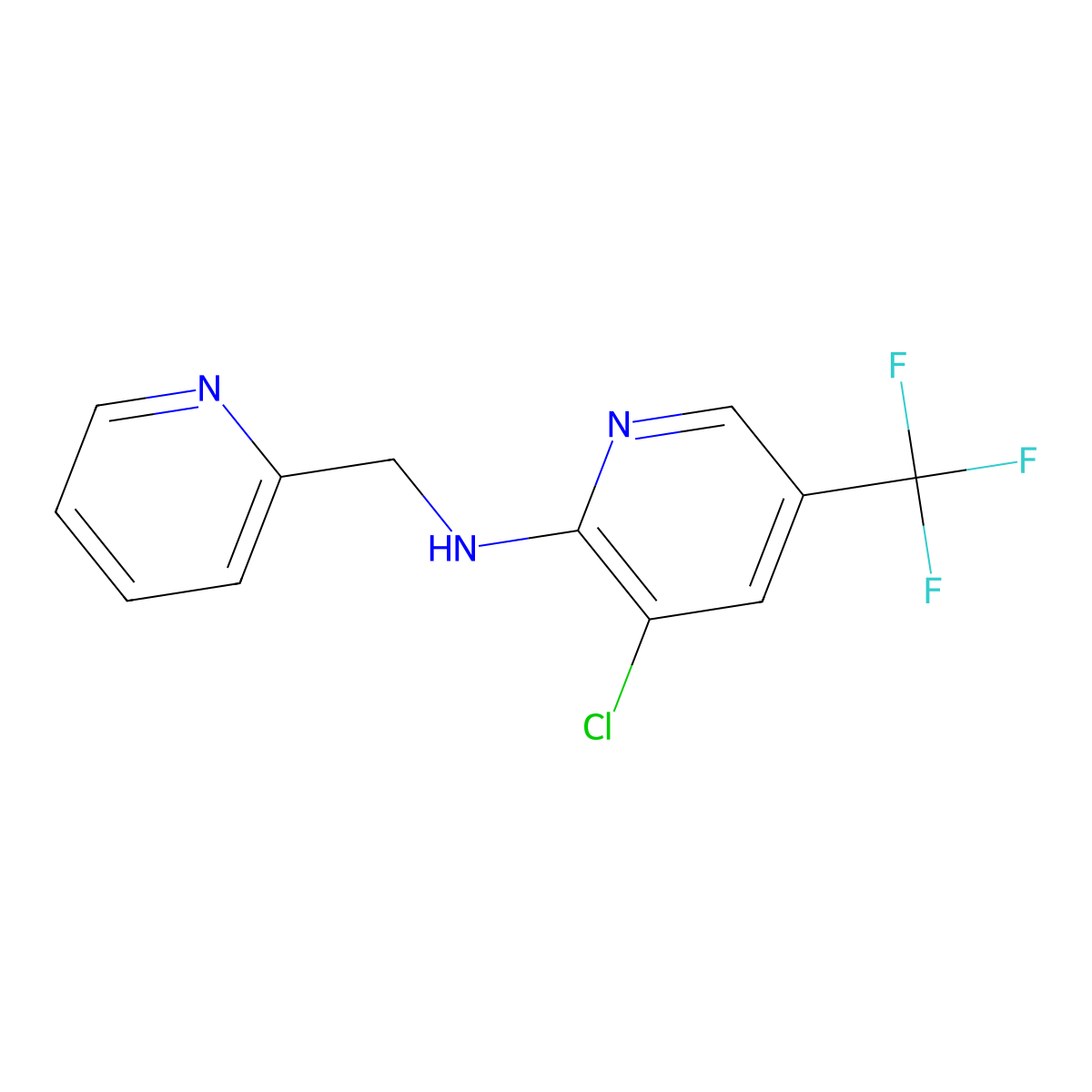 3-chloro-N-(pyridin-2-ylmethyl)-5-(trifluoromethyl)pyridin-2-amine molecular structure, CAS 1042515-66-1