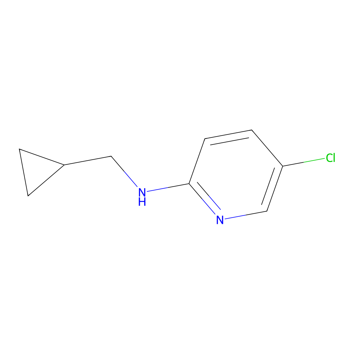 5-chloro-N-(cyclopropylmethyl)pyridin-2-amine molecular structure, CAS 1042515-86-5