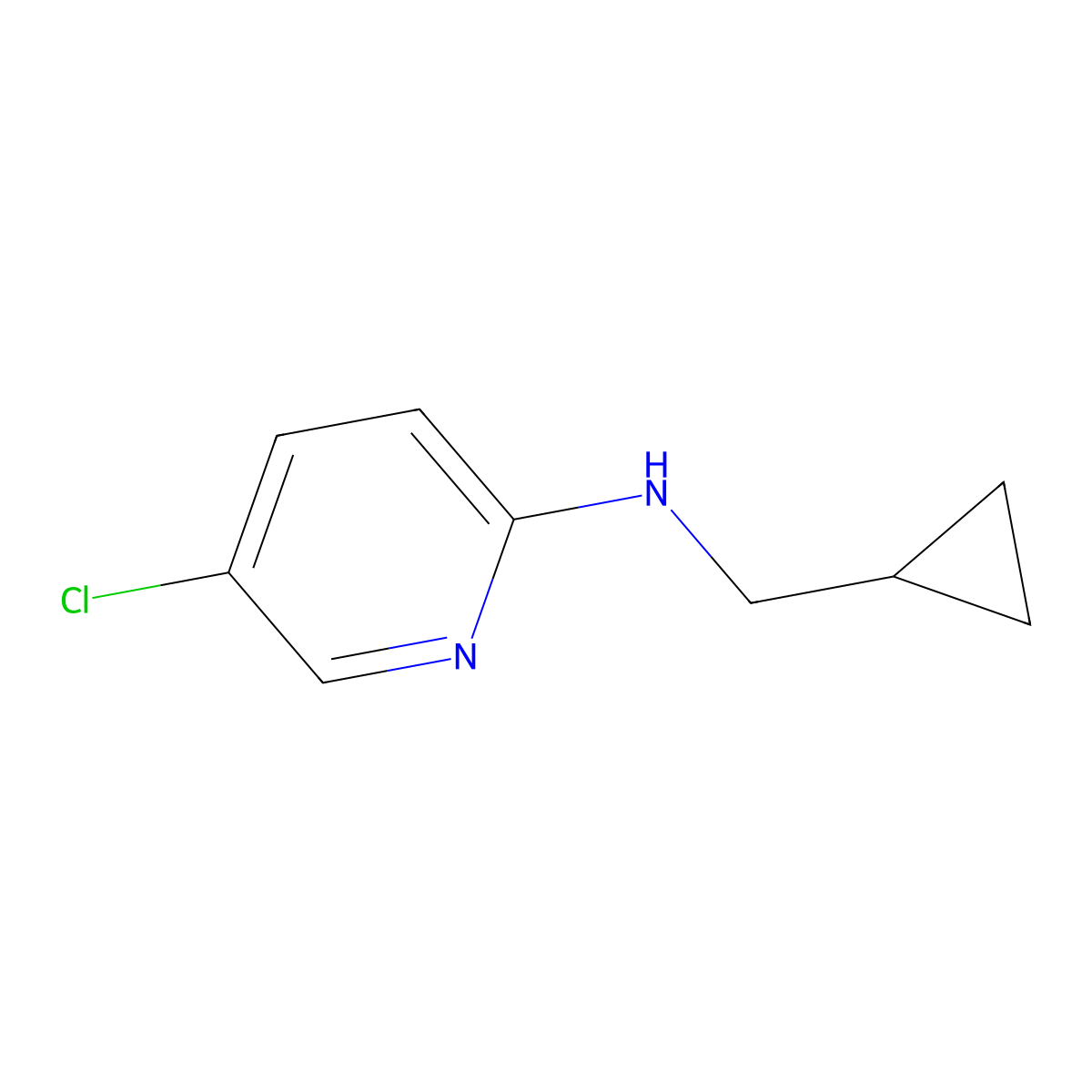 5-chloro-N-(cyclopropylmethyl)pyridin-2-amine molecular structure, CAS 1042515-86-5