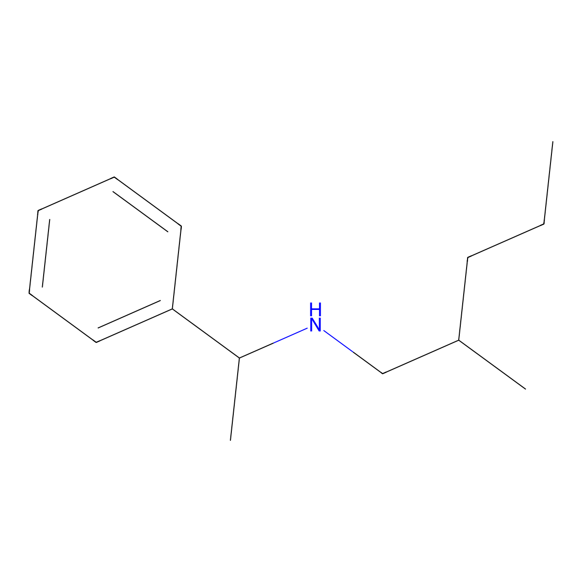 (2-Methylpentyl)(1-phenylethyl)amine molecular structure, CAS 1042516-37-9