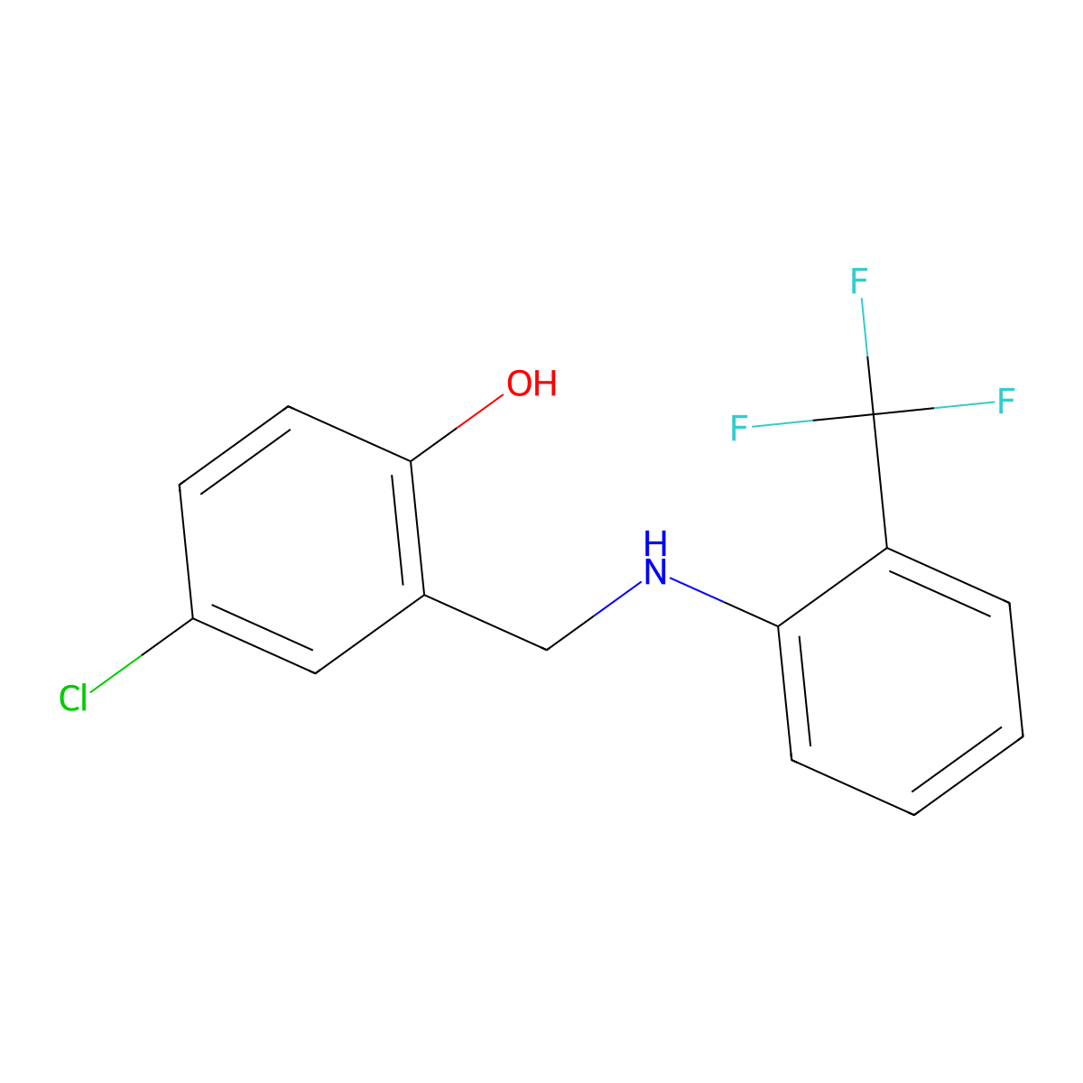 4-Chloro-2-({[2-(trifluoromethyl)phenyl]amino}methyl)phenol molecular structure, CAS 1042519-03-8