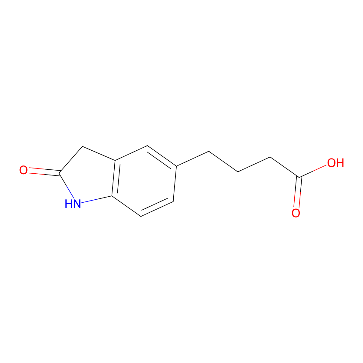 4-(2-oxo-2,3-dihydro-1H-indol-5-yl)butanoic acid molecular structure, CAS 1042520-06-8