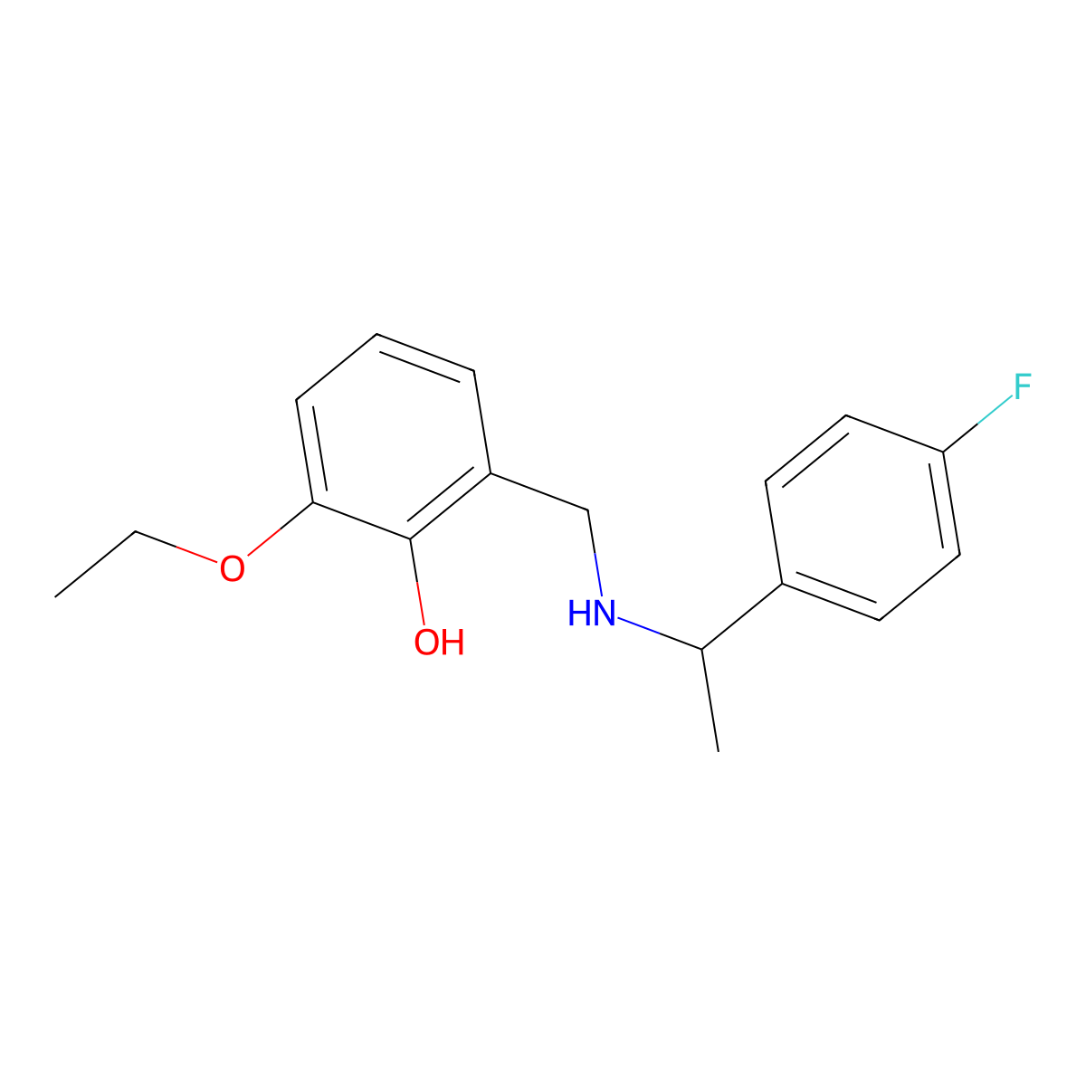 2-Ethoxy-6-({[1-(4-fluorophenyl)ethyl]amino}methyl)phenol molecular structure, CAS 1042522-18-8