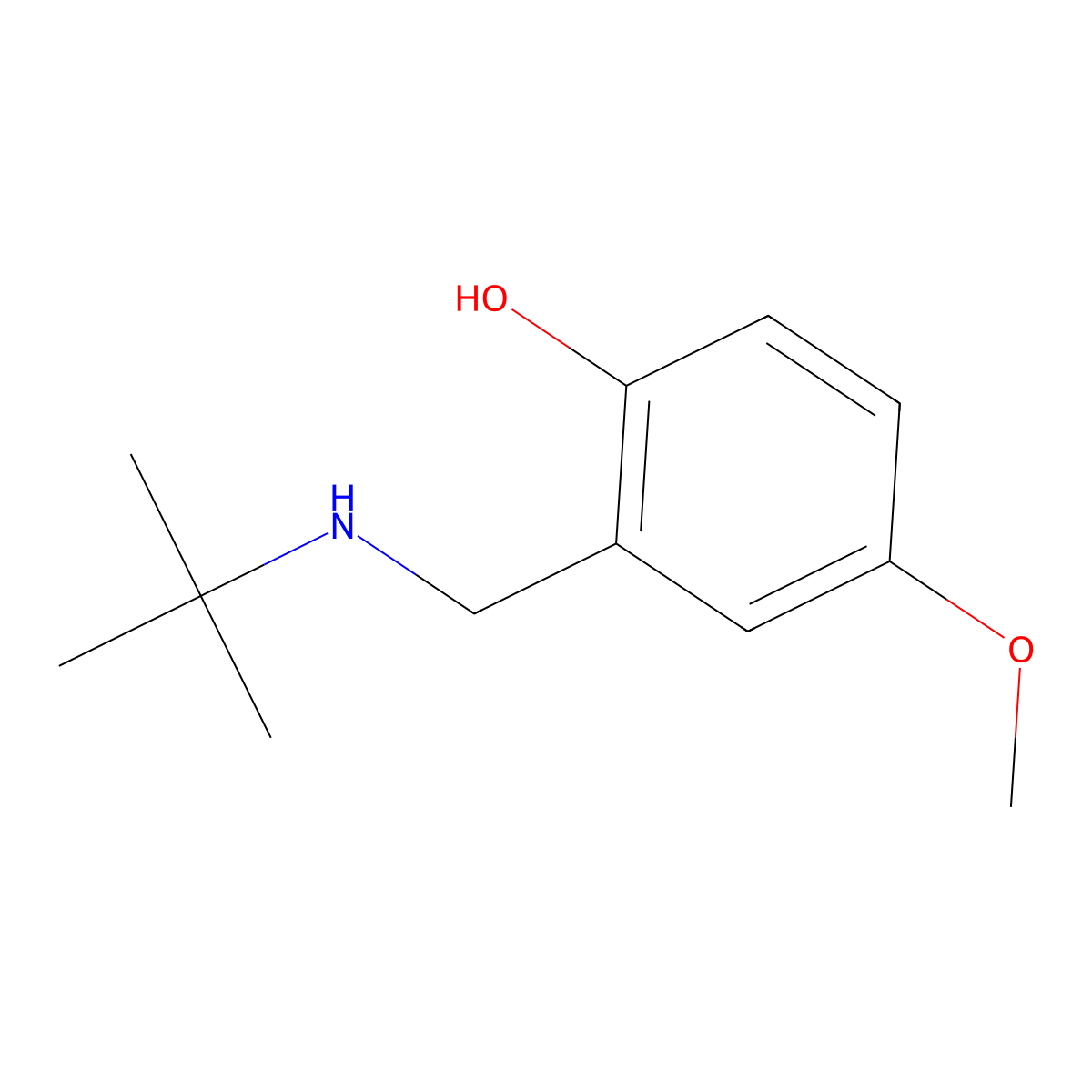 2-[(Tert-butylamino)methyl]-4-methoxyphenol molecular structure, CAS 1042523-55-6