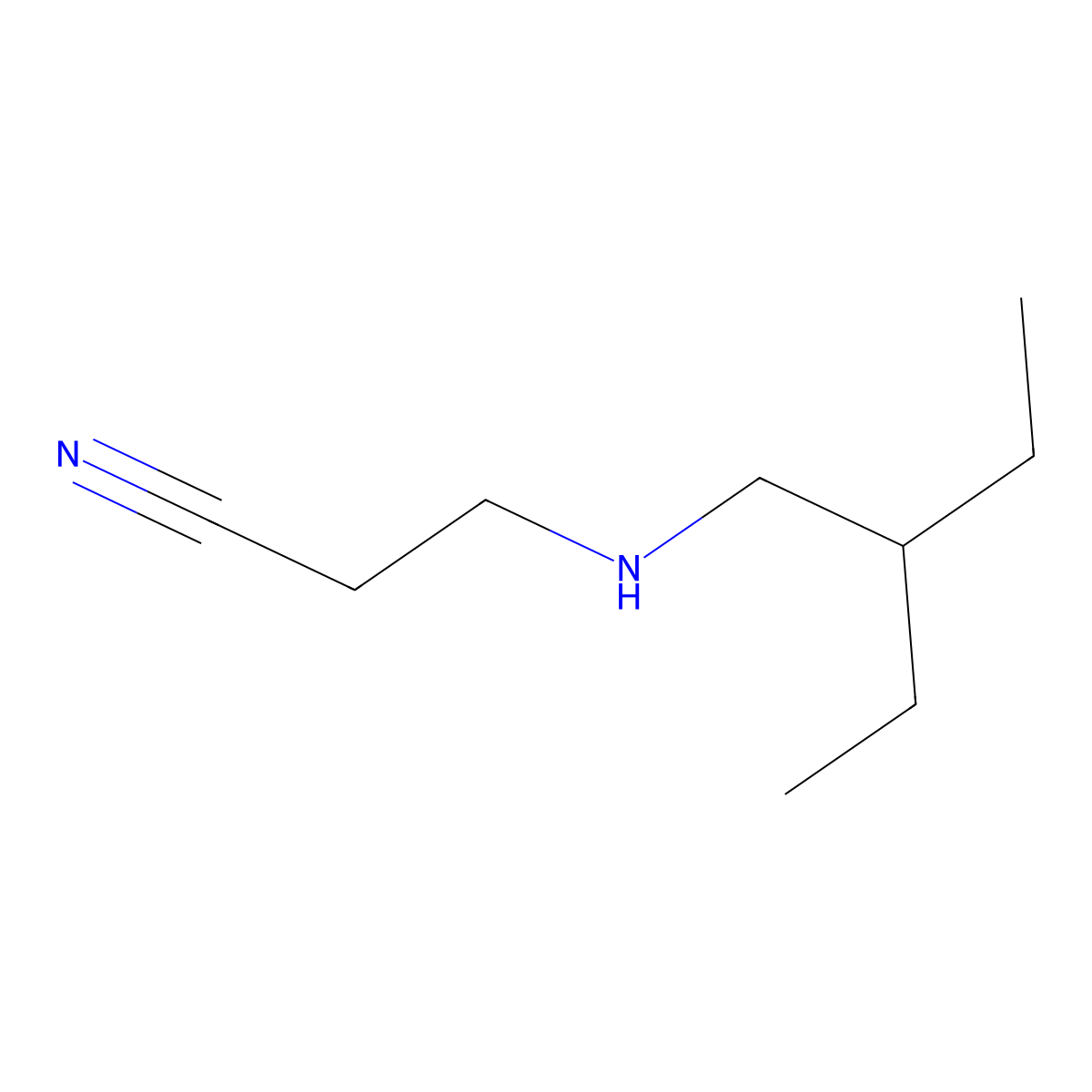 3-[(2-Ethylbutyl)amino]propanenitrile molecular structure, CAS 1042524-46-8